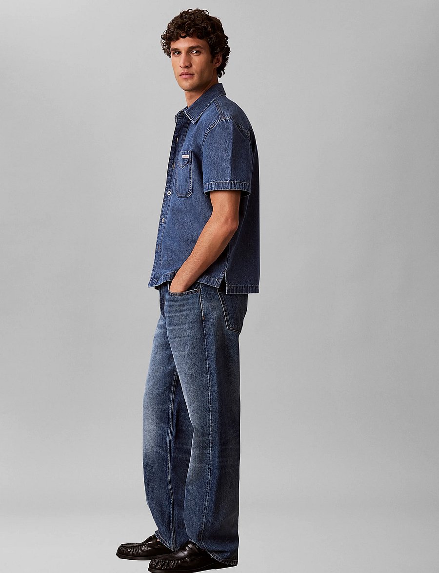 Calvin Klein Jeans - BECKFORD BLUE SHORT SLEEVE SHIRT - teksasärgid - beckford blue - 5