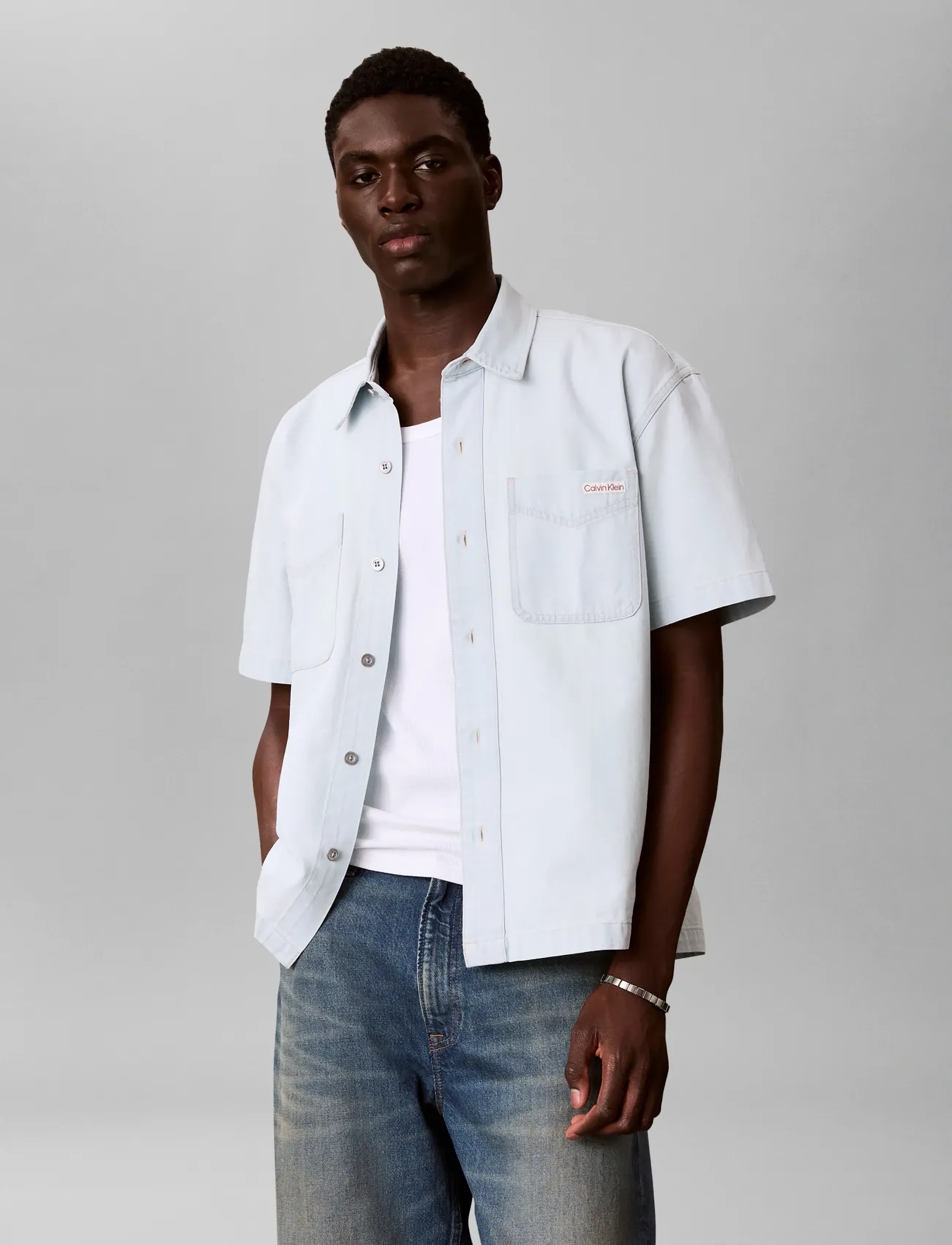 Calvin Klein Jeans - SHORT SLEEVE SHIRT BLEACHOUT 205 - chemises en jean - bleachout 205 - 3