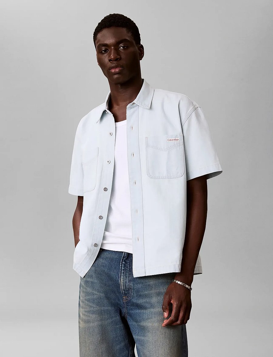 Calvin Klein Jeans - SHORT SLEEVE SHIRT BLEACHOUT 205 - chemises en jean - bleachout 205 - 3