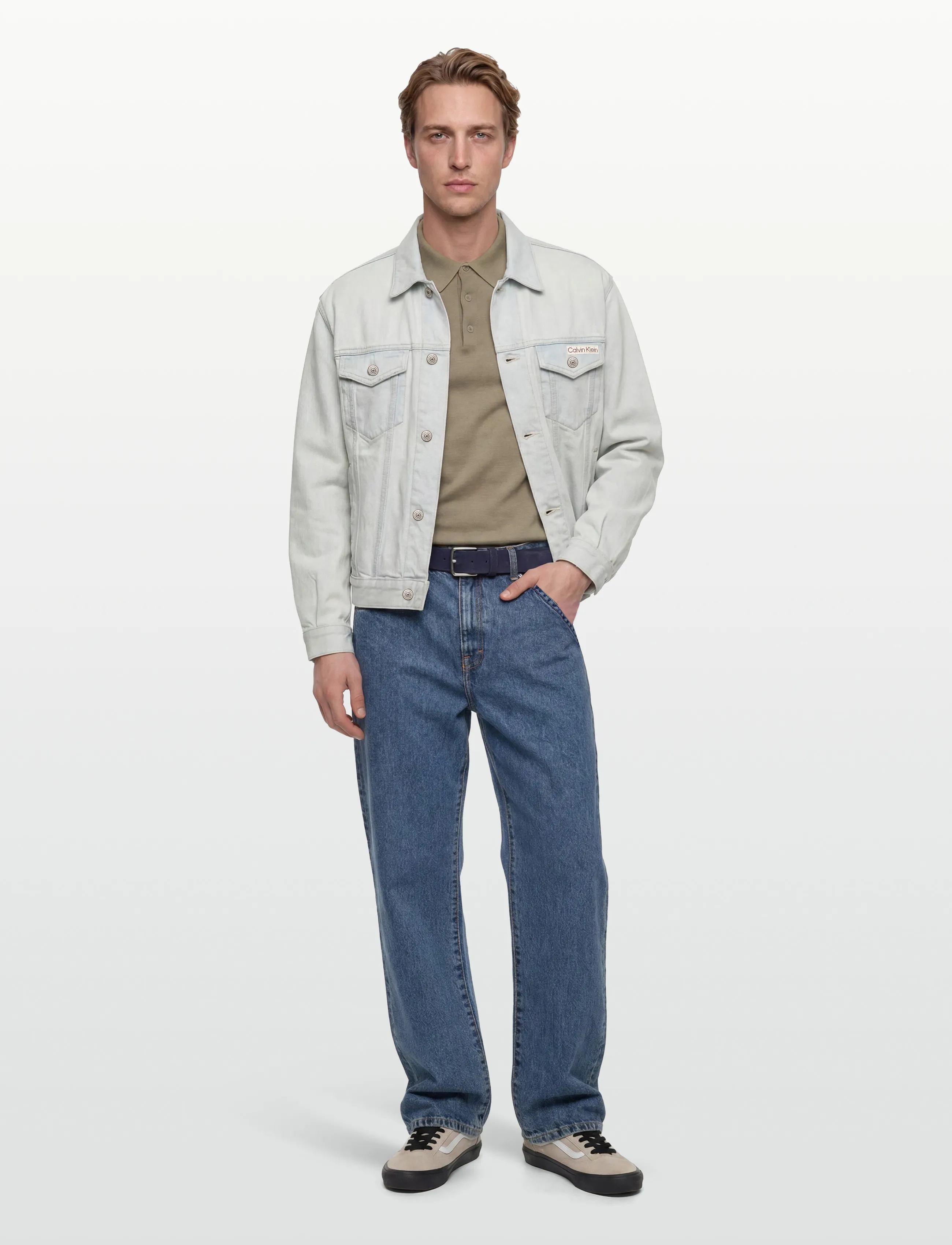 Calvin Klein Jeans 90S Bleachout 205 Trucker, S, Blue, Denim > Unlined Denim Jackets, Herre