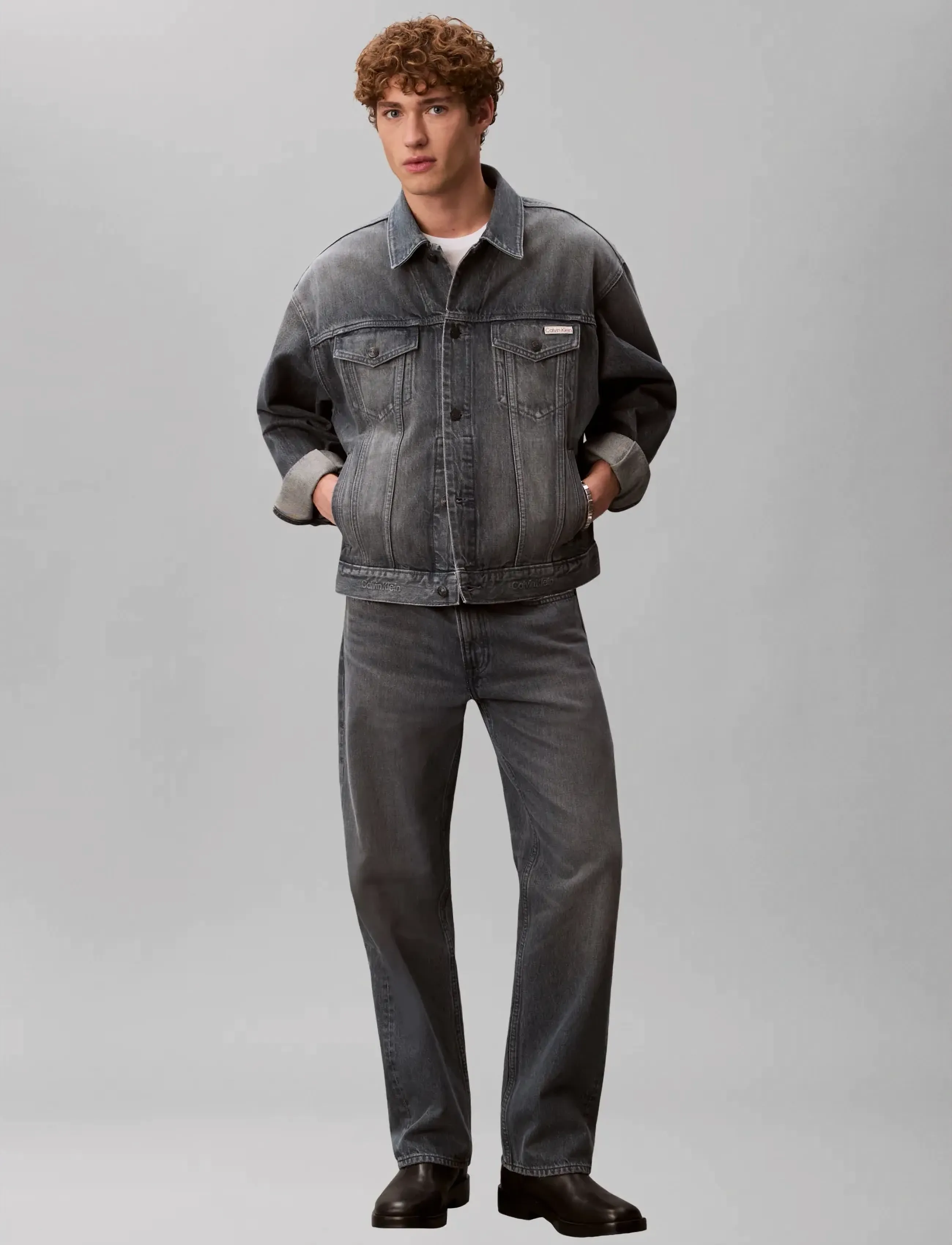 Calvin Klein Jeans 90S BLUE ASH STONE TRUCKER - Jakker - BLUE ASH STONE / blue