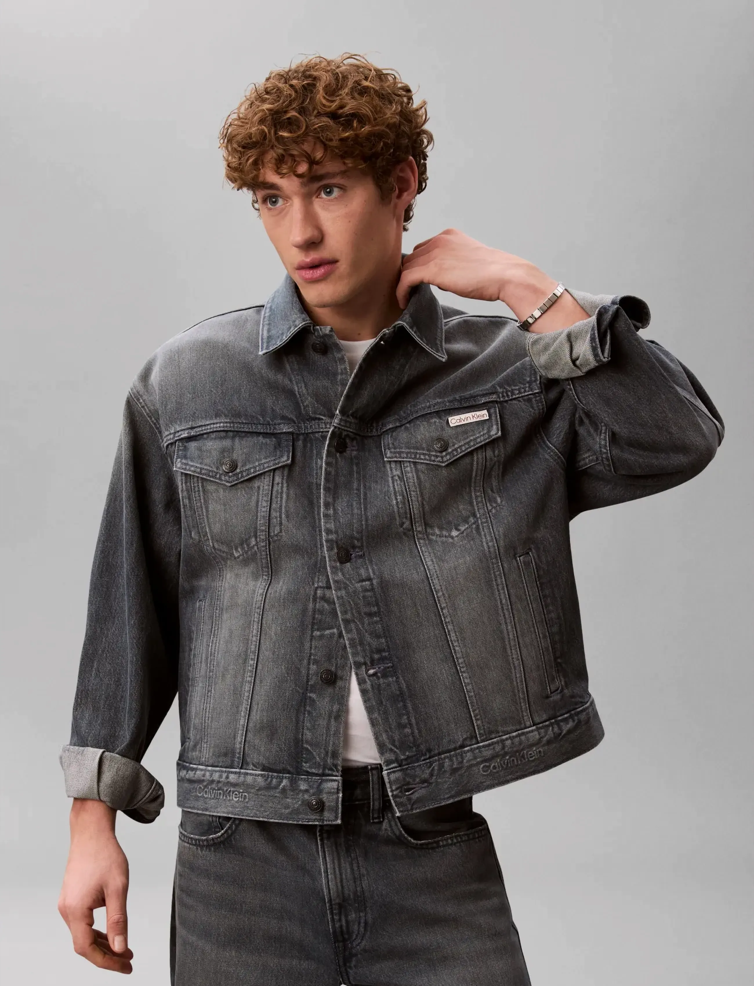 Calvin Klein Jeans - 90S BLUE ASH STONE TRUCKER - uforede denimjakker - blue ash stone - 3