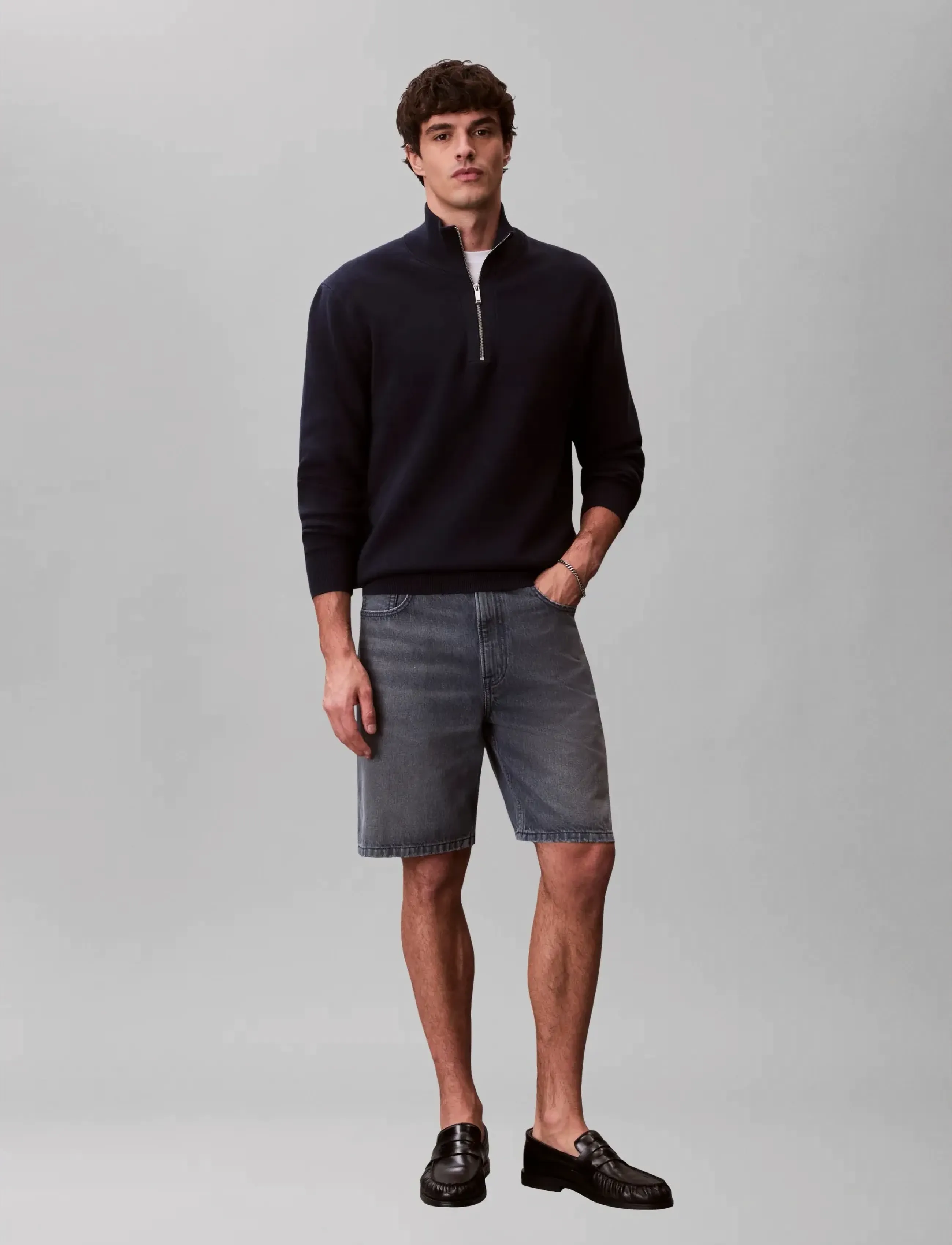 Calvin Klein Jeans 90S SHORT BLUE ASH STONE - Shorts - BLUE ASH STONE / grey