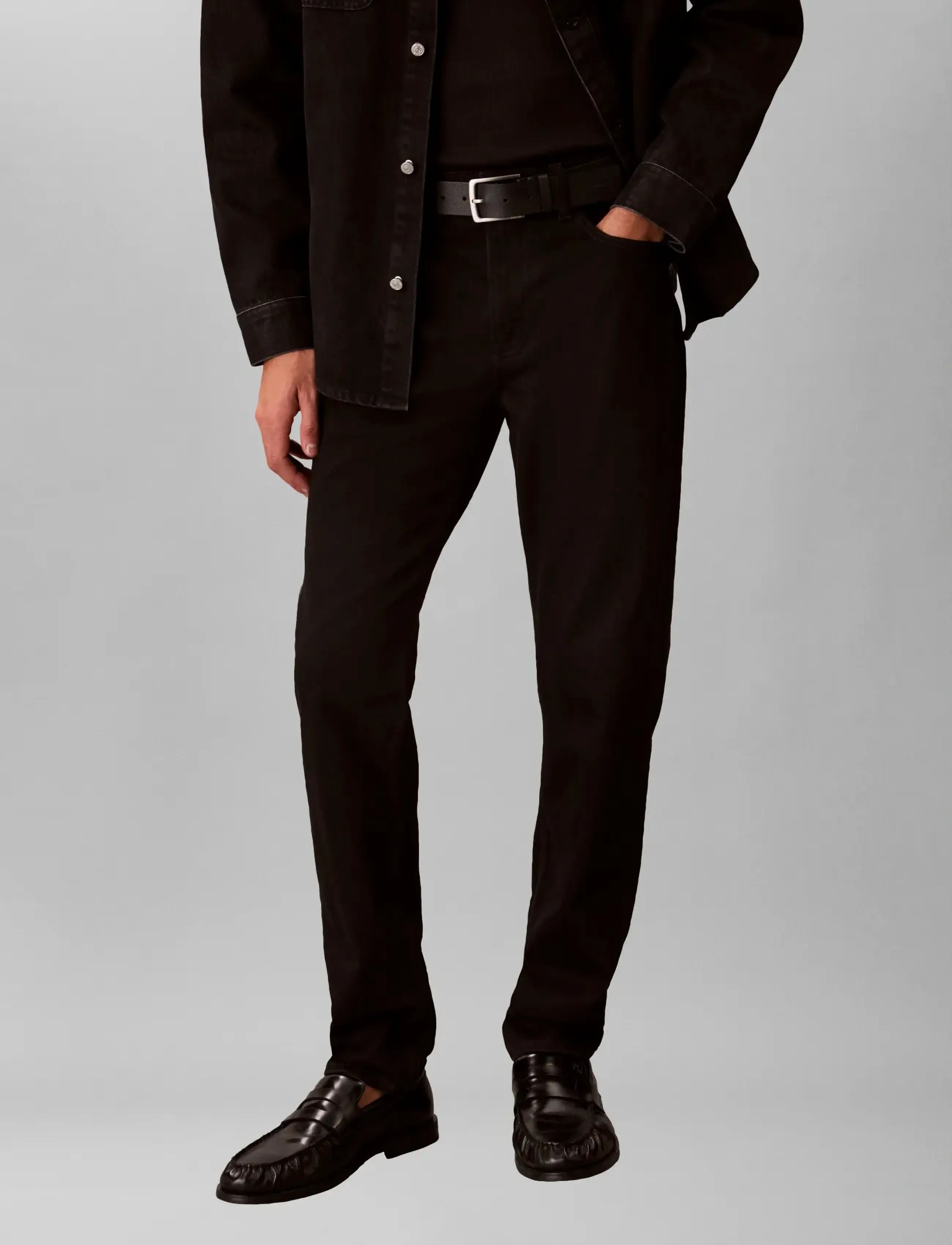 Calvin Klein Jeans - SLIM TAPER CK CLASSIC BLACK JEAN - regular jeans - ck classic black - 3