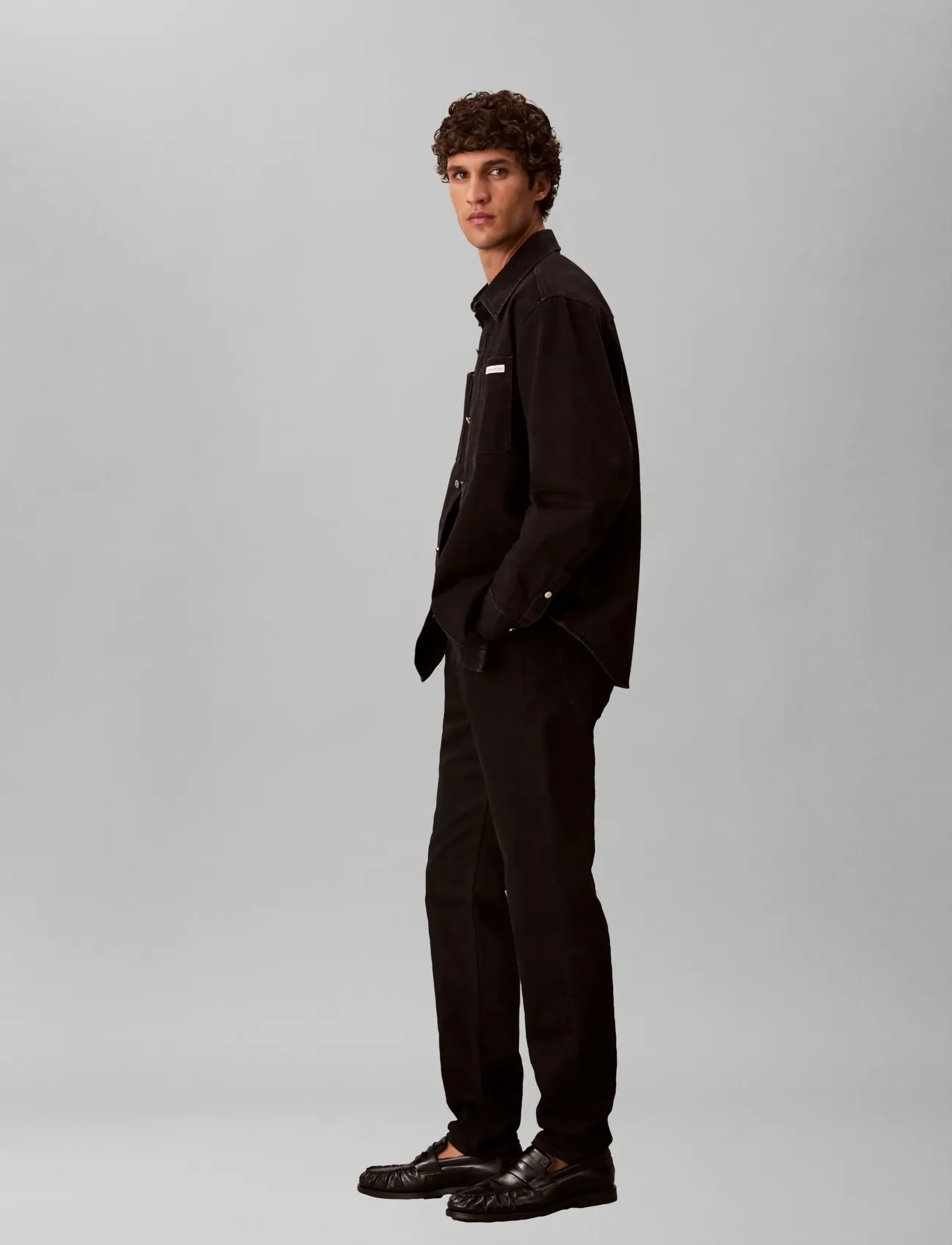 Calvin Klein Jeans - SLIM TAPER CK CLASSIC BLACK JEAN - regular jeans - ck classic black - 5
