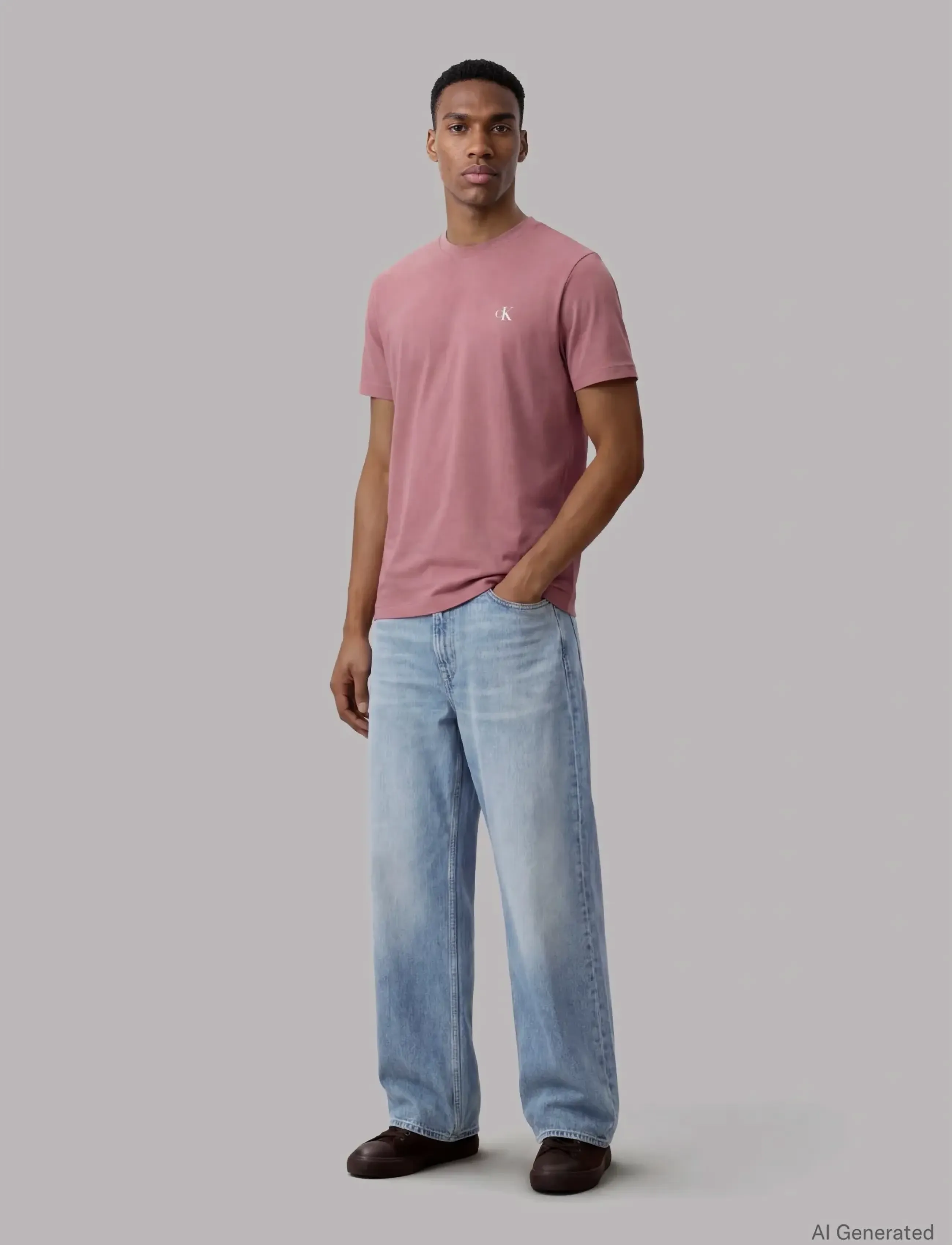 Calvin Klein Jeans Baggy Harper Blue Jean, Mænd, Højtaljede Baggy Jeans, Blå, Str: 32 x 32