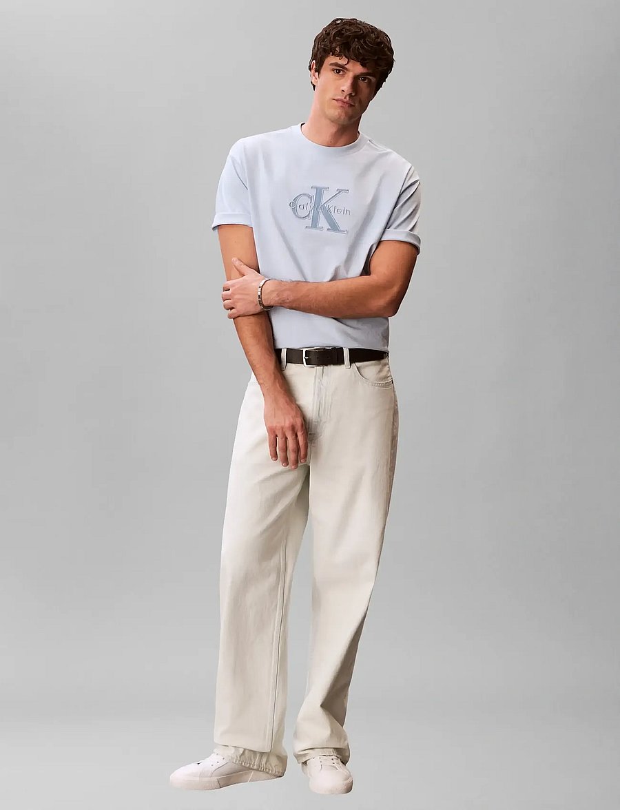 Calvin Klein Jeans - SS 16S ELEVATED MONOLOGO TEE - kurzärmelig - breezy blue - 0