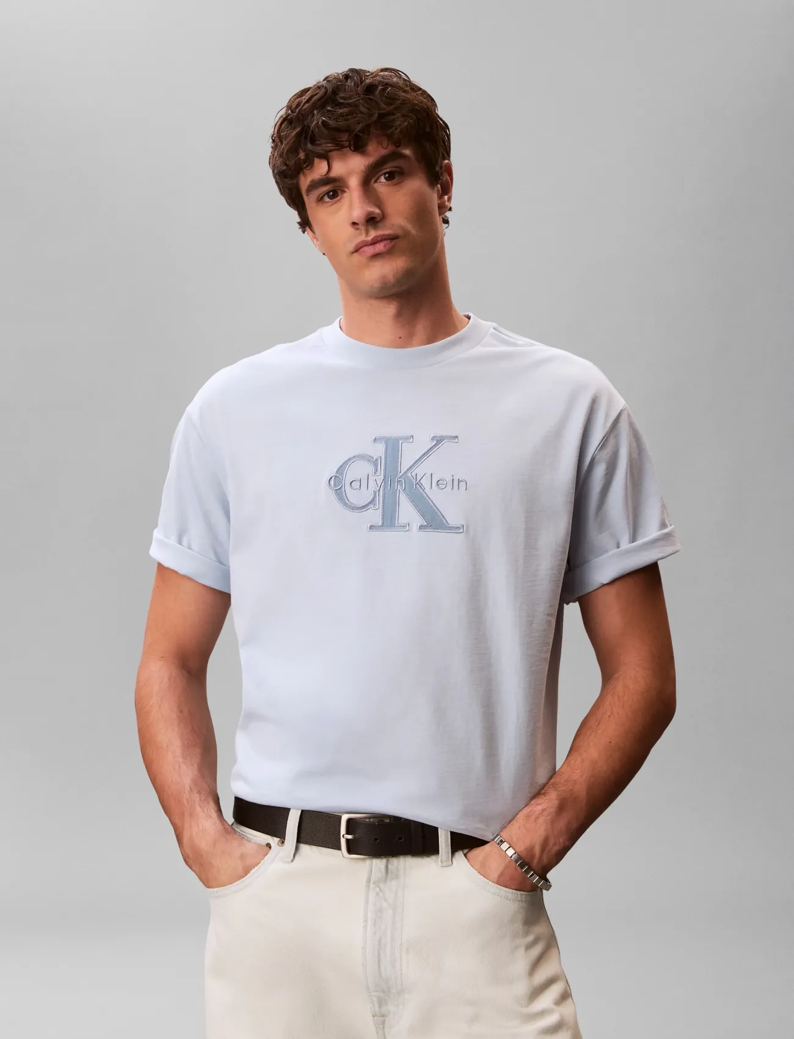Calvin Klein Jeans - SS 16S ELEVATED MONOLOGO TEE - breezy blue - 3