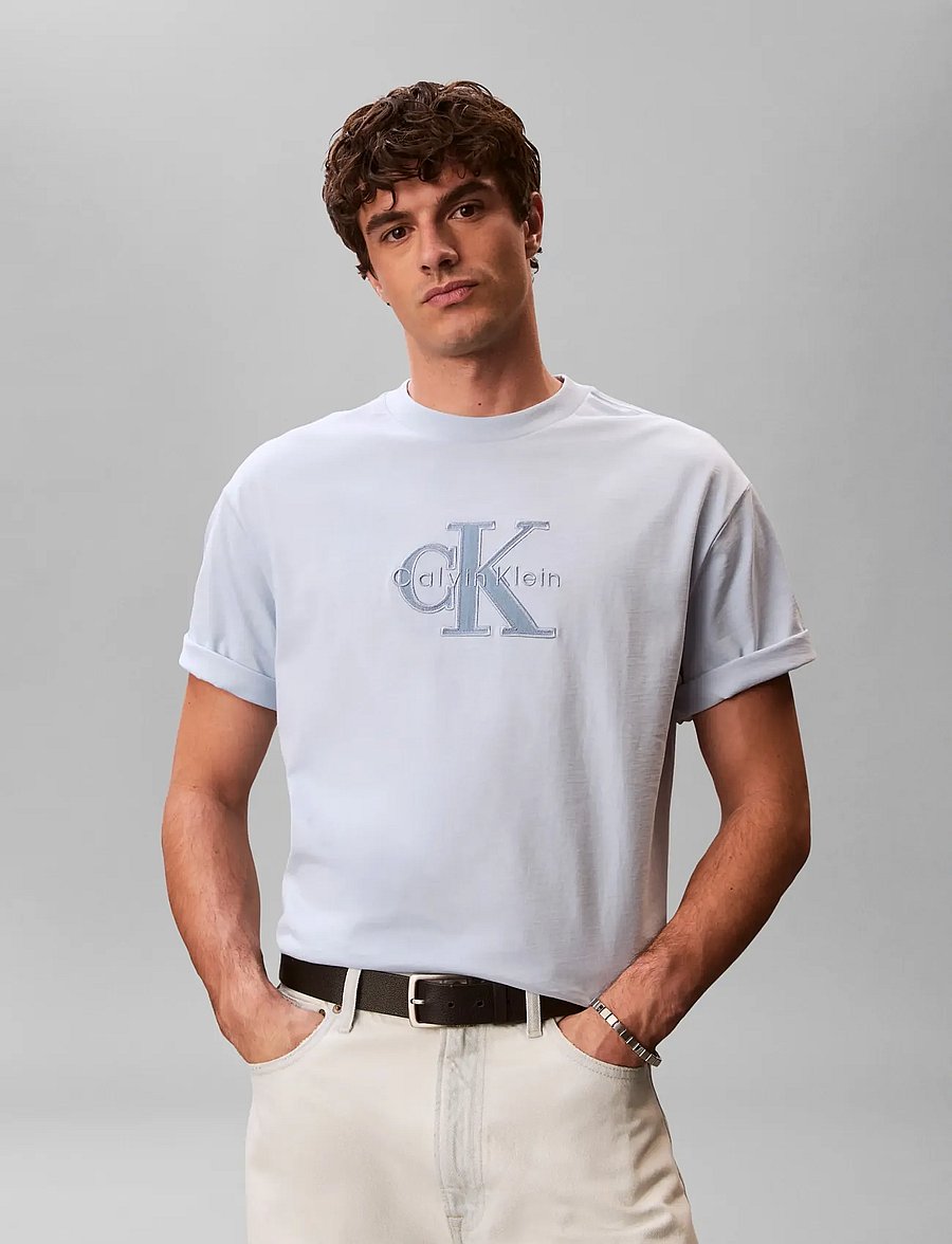 Calvin Klein Jeans - SS 16S ELEVATED MONOLOGO TEE - kurzärmelig - breezy blue - 3