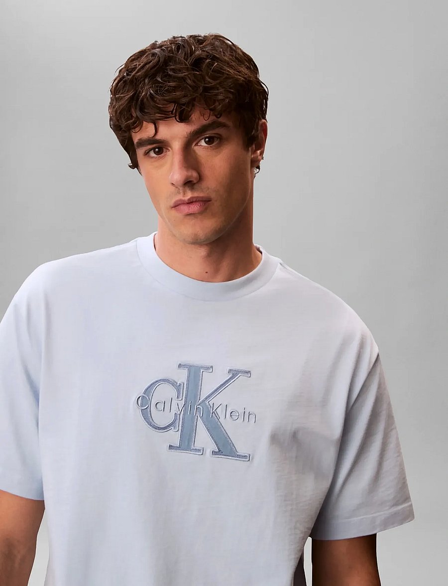 Calvin Klein Jeans - SS 16S ELEVATED MONOLOGO TEE - kurzärmelig - breezy blue - 4