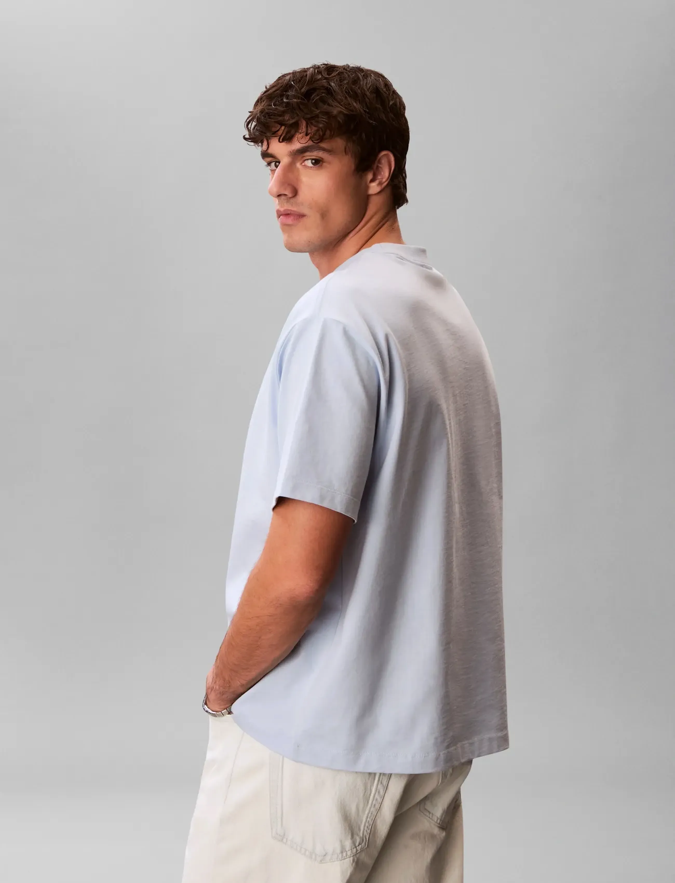 Calvin Klein Jeans - SS 16S ELEVATED MONOLOGO TEE - breezy blue - 5