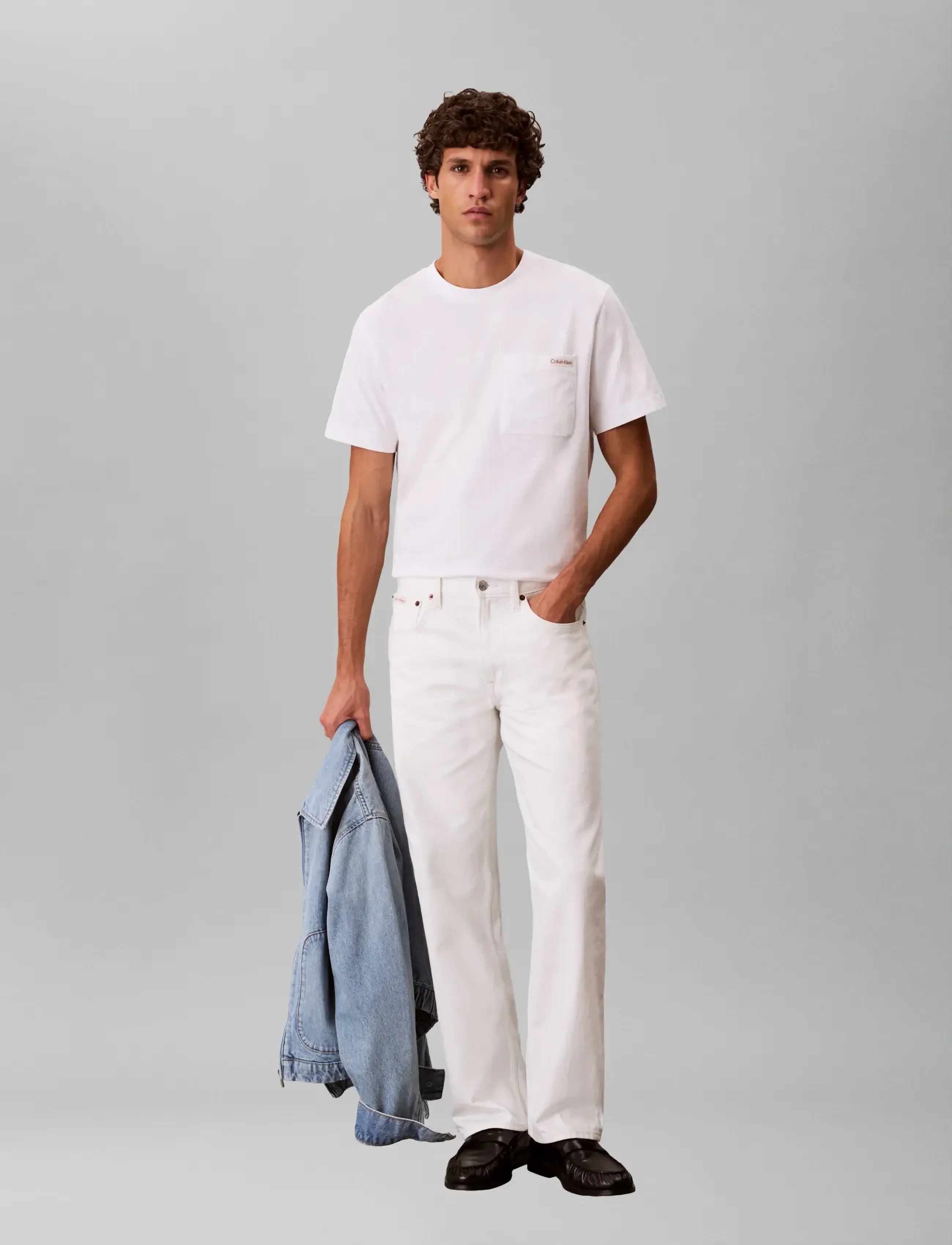 Calvin Klein Jeans 90S STRAIGHT CHALK WHITE JEAN - Jeans - CHALK WHITE / white