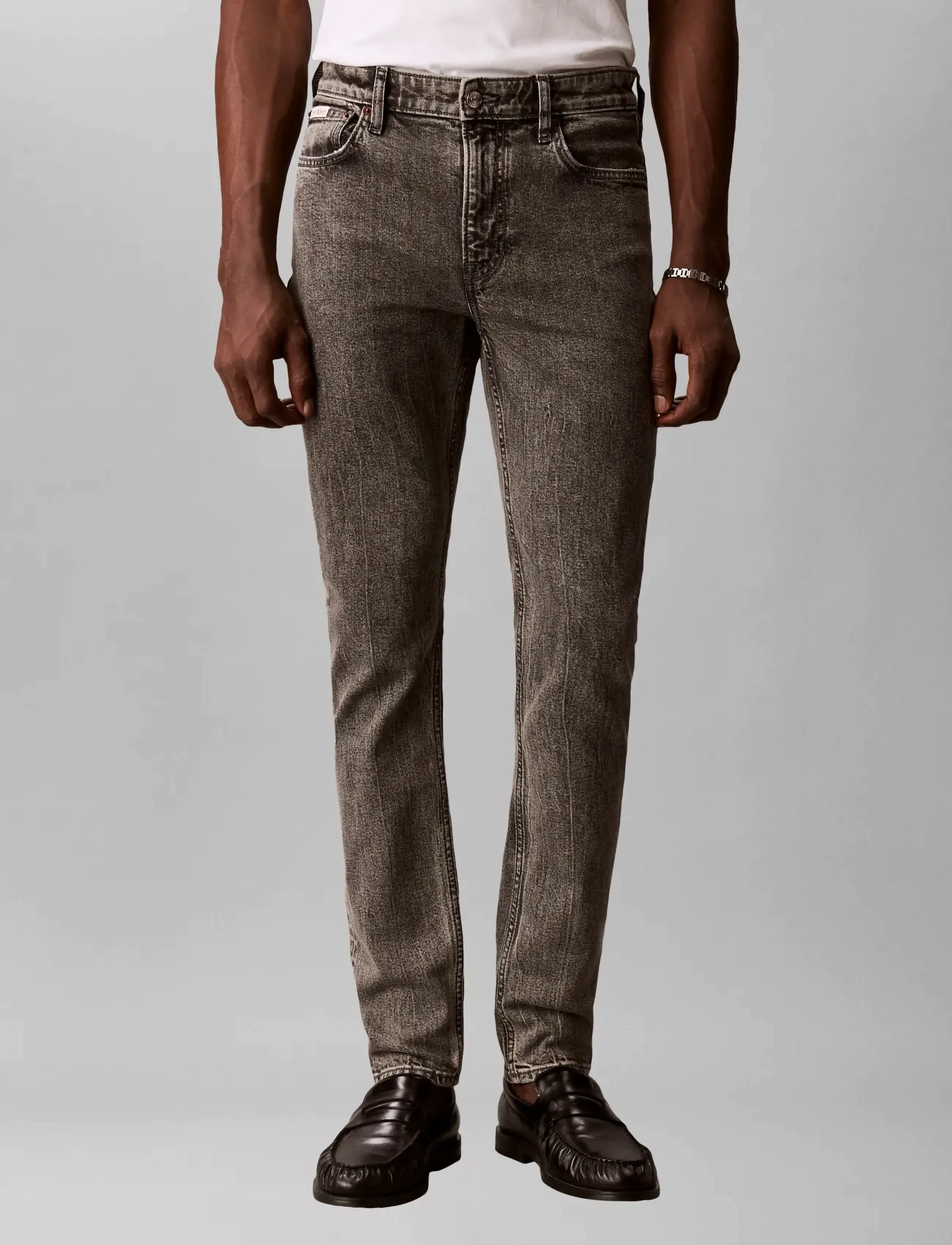 Calvin Klein Jeans - SLIM TAPER OYSTER GREY JEAN - slim jeans - oyster grey - 3