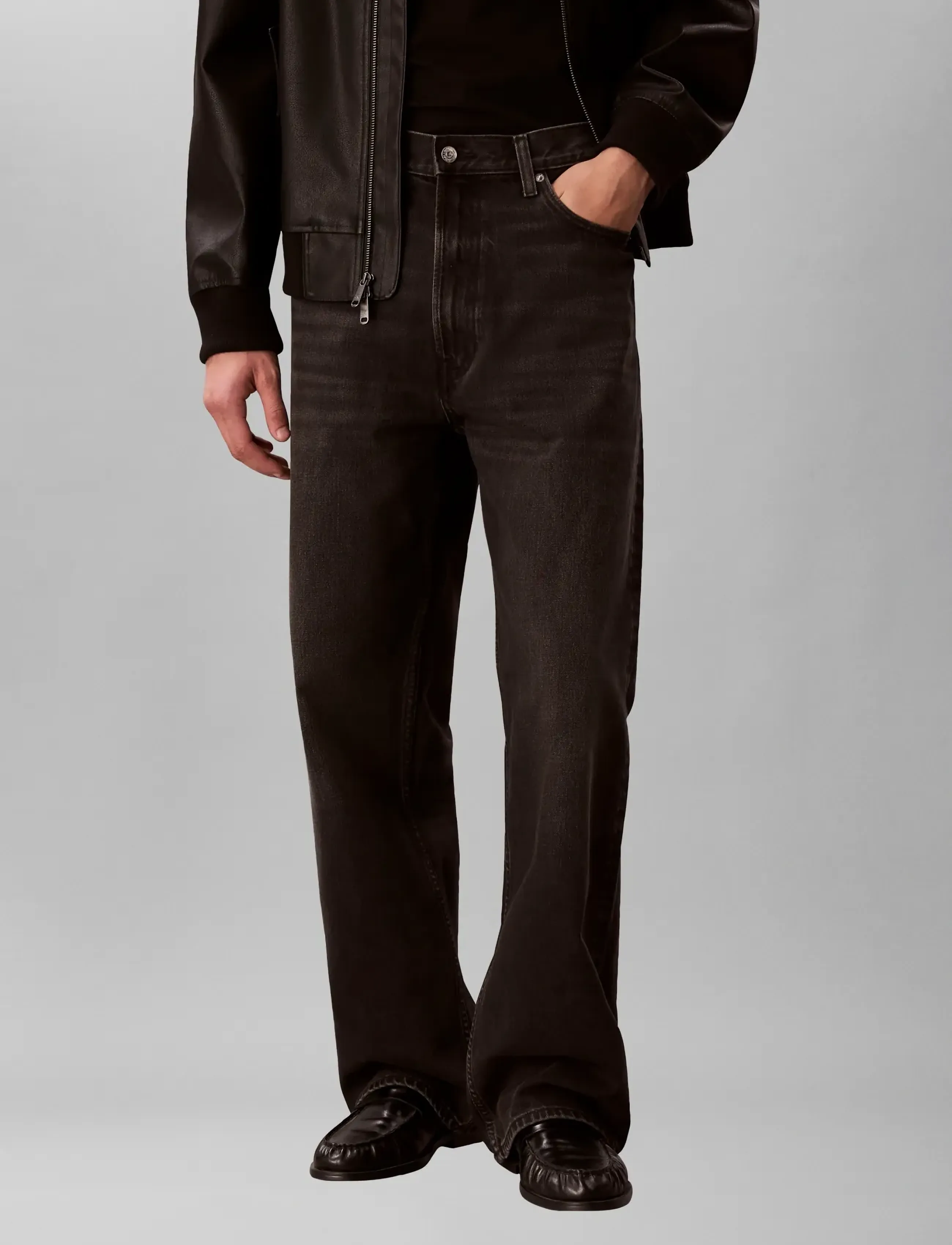 Calvin Klein Jeans Baggy Dustcloud Black Jean, Mænd, Baggy Jeans, Sort, Str: 36 x 32