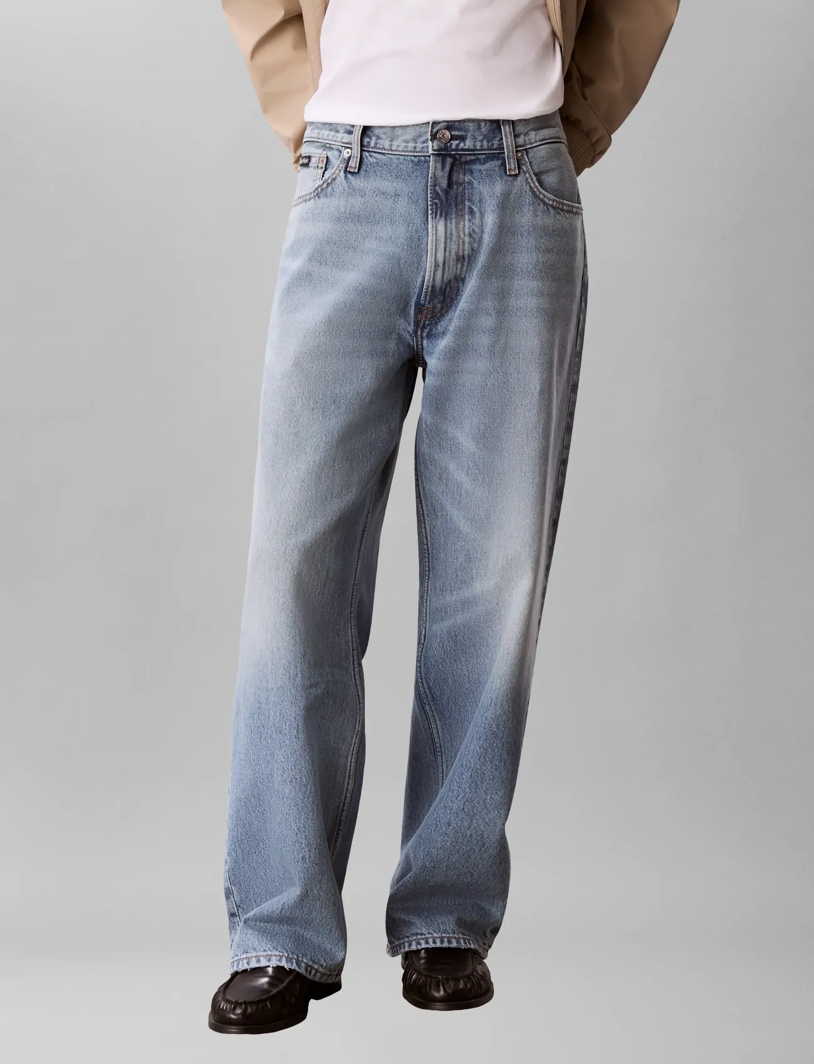 Calvin Klein Jeans Baggy Silver Stream Jean No Dest, Mænd, Baggy Jeans, Blå, Str: 33 x 34