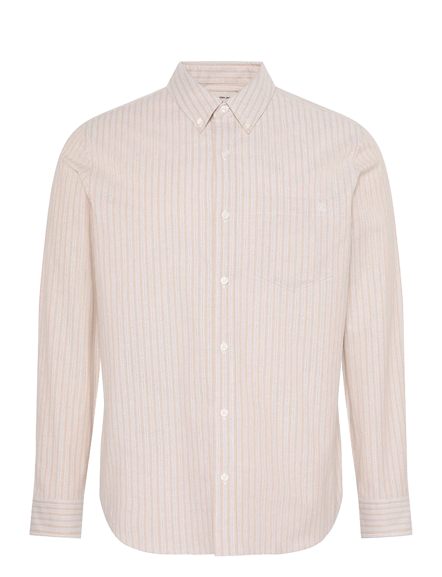 Calvin Klein Jeans - LS YD STRIPE OXFORD CLASSIC SHIR - oxford skjorter - champagne toast - 1