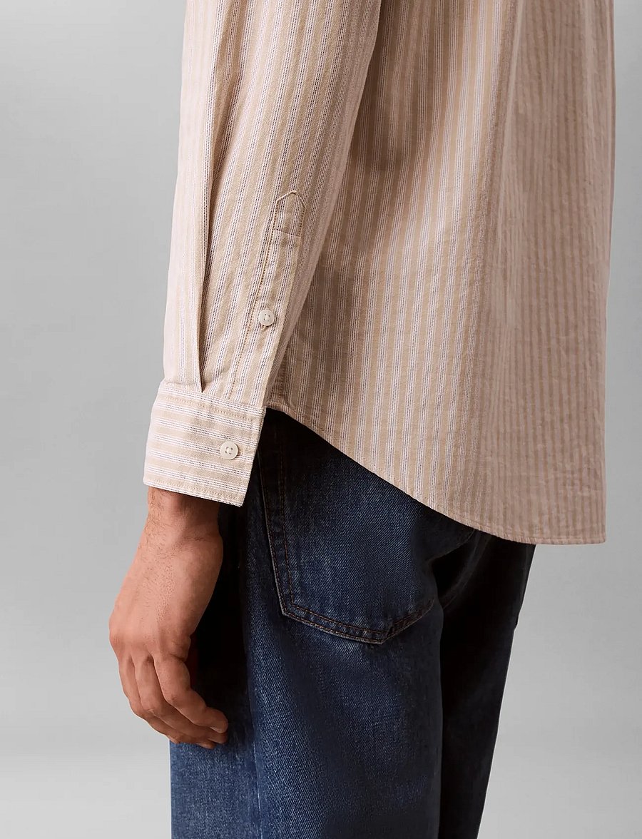 Calvin Klein Jeans - LS YD STRIPE OXFORD CLASSIC SHIR - oxford skjorter - champagne toast - 3