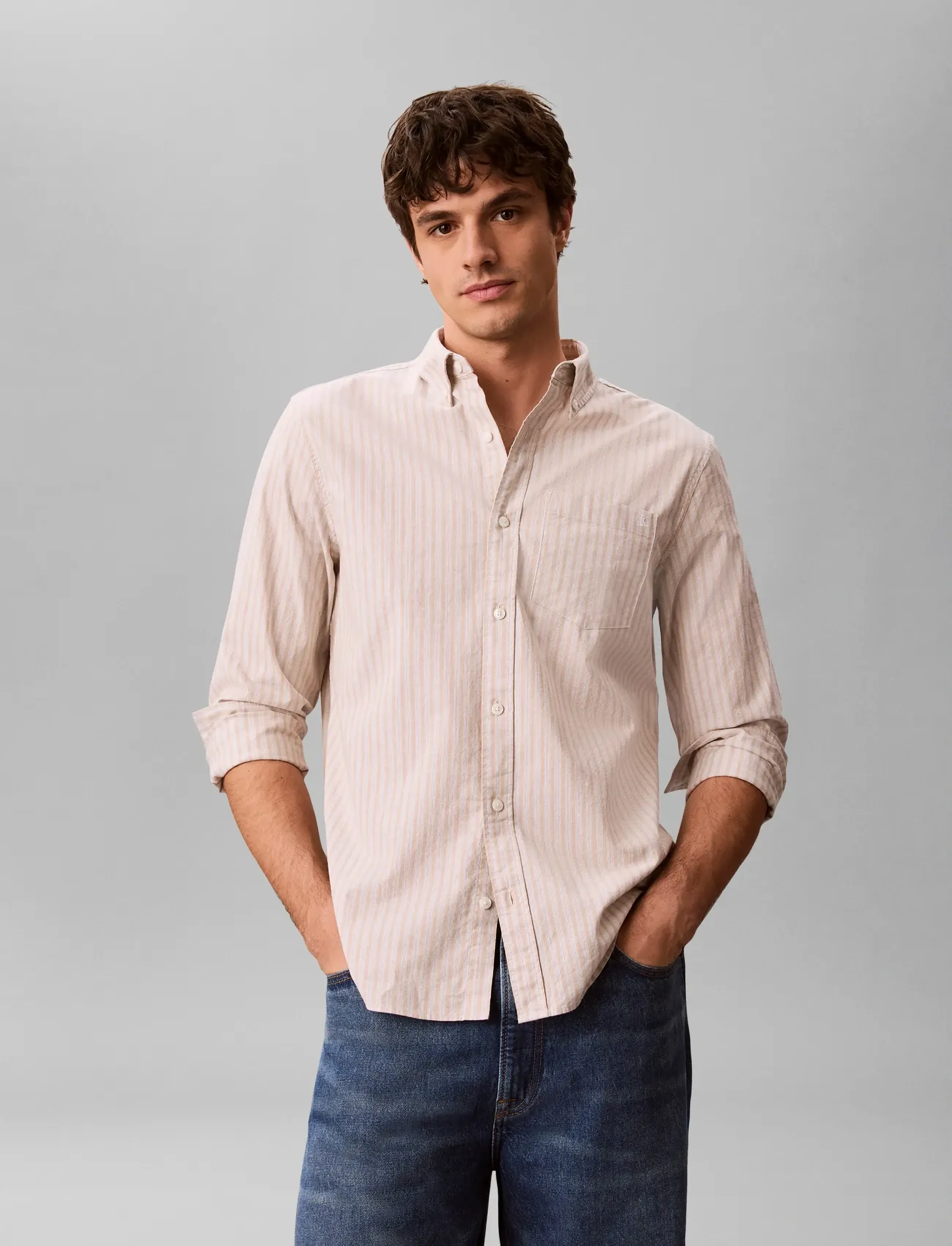 Calvin Klein Jeans Ls Yd Stripe Oxford Classic Shir oxfordskjortor herr – bild 5