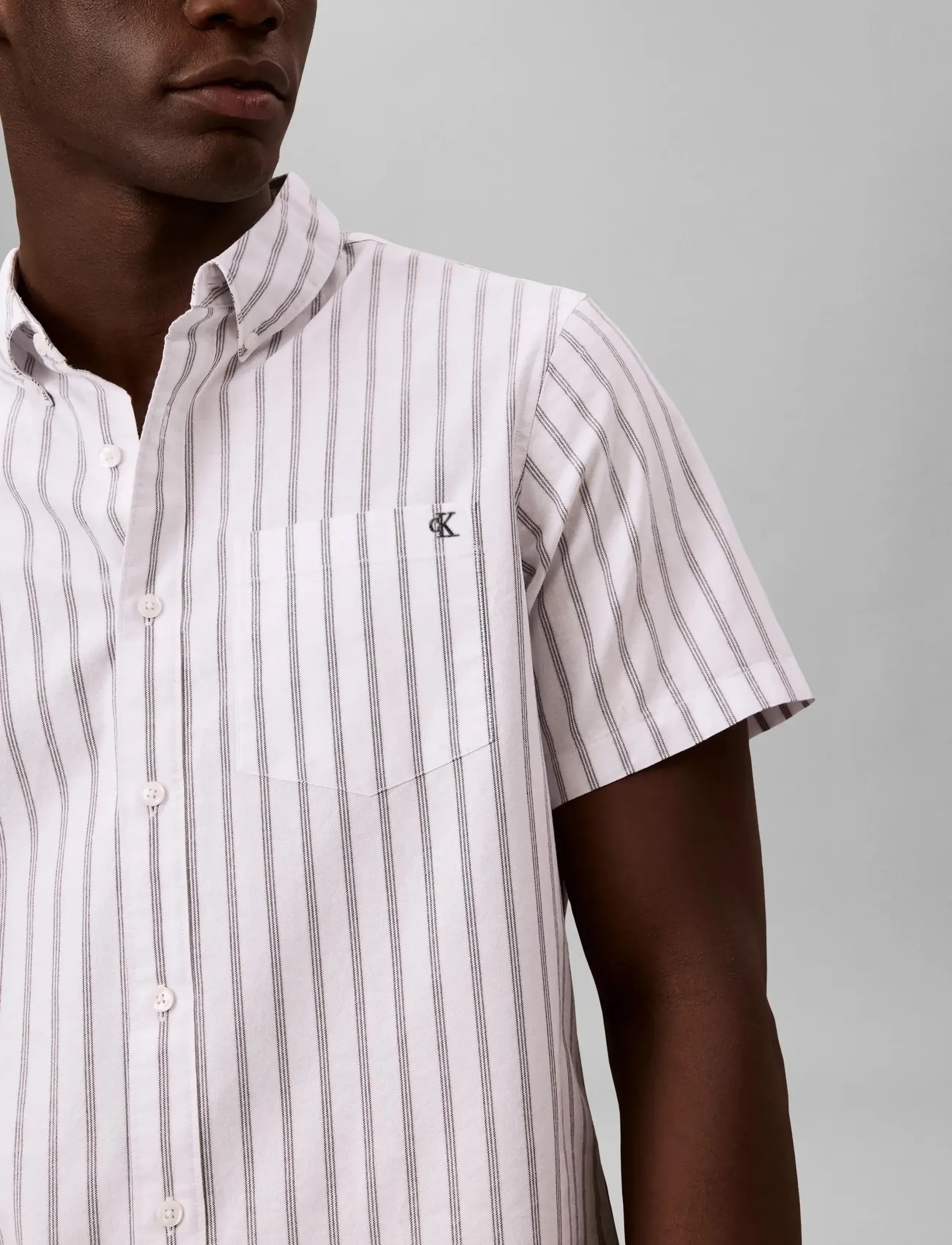 Calvin Klein Jeans - SS YD STRIPE OXFORD CLASSIC SHIR - chemises à manches courtes - brilliant white - 3