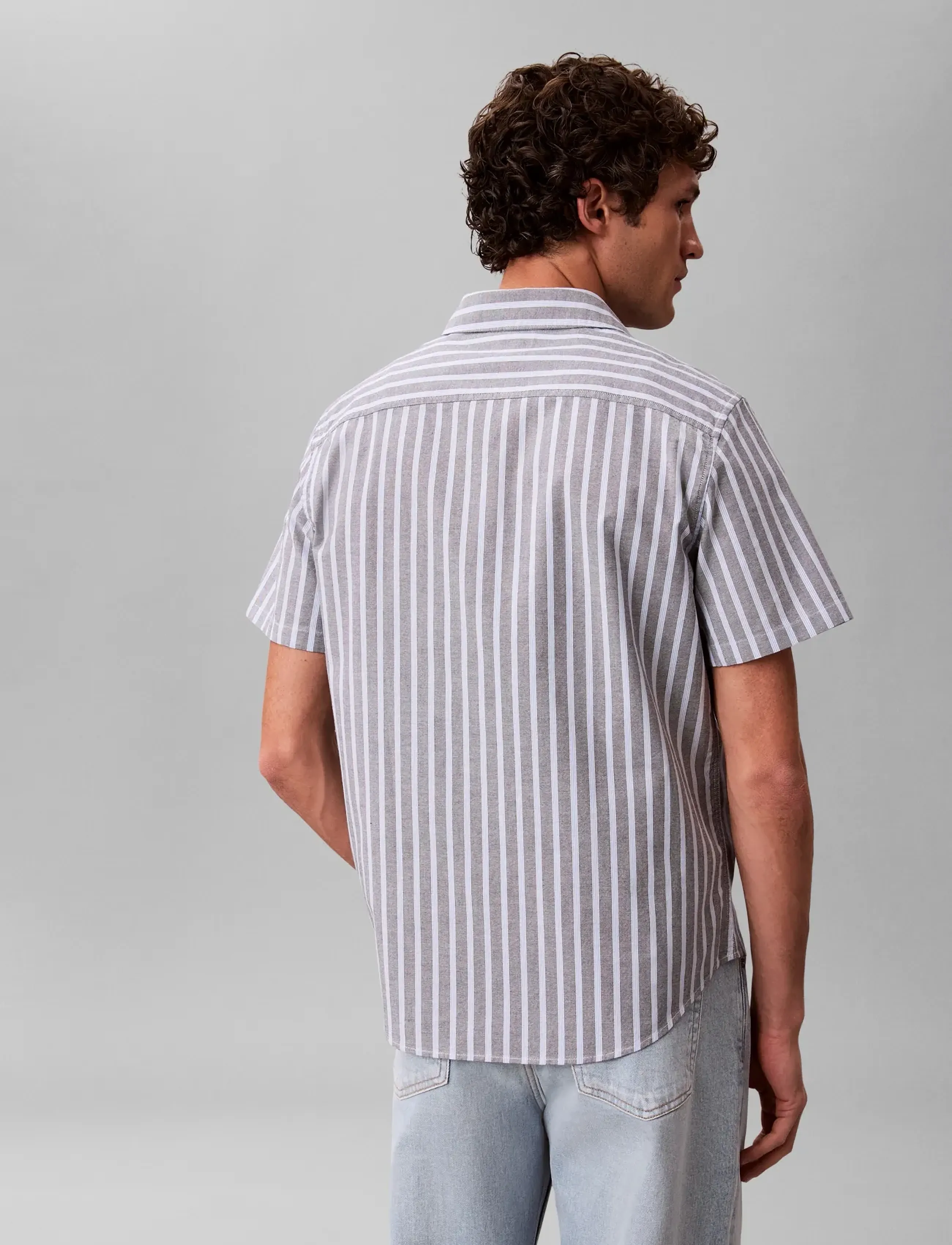 Calvin Klein Jeans - SS YD STRIPE OXFORD CLASSIC SHIR - kortærmede skjorter - marina - 2