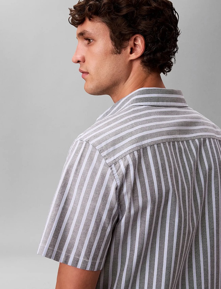 Calvin Klein Jeans - SS YD STRIPE OXFORD CLASSIC SHIR - kortærmede skjorter - marina - 4