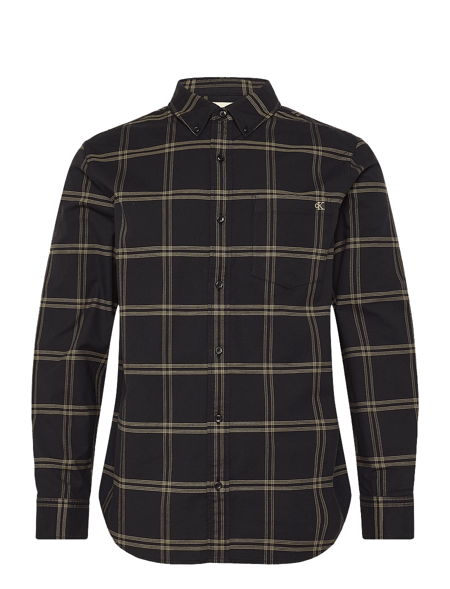 Calvin Klein Jeans - LS WINDOWPANE OXFORD CLASSIC SHI - oxford skjorter - black - 0