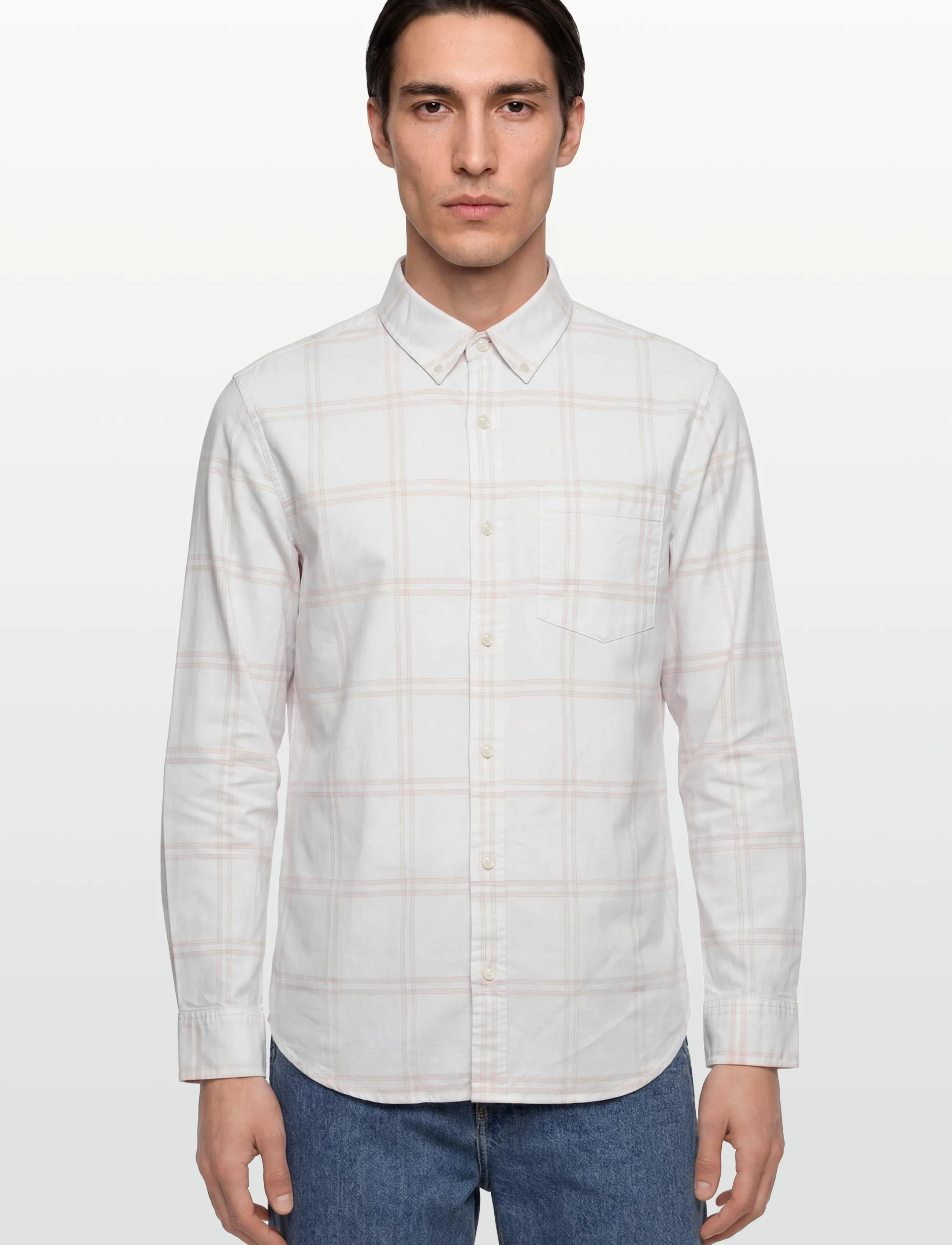 Calvin Klein Jeans - LS WINDOWPANE OXFORD CLASSIC SHI - oxford shirts - tofu - 3