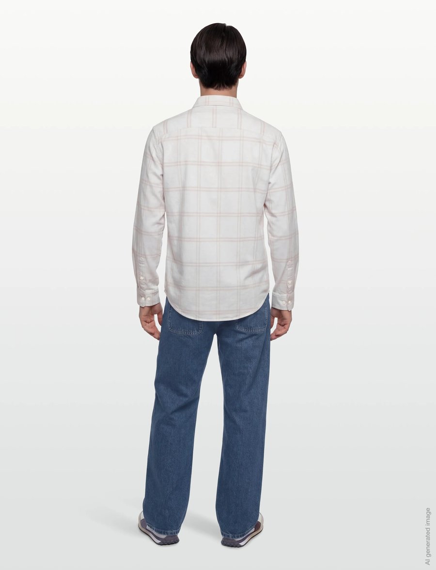 Calvin Klein Jeans - LS WINDOWPANE OXFORD CLASSIC SHI - oxford shirts - tofu - 4