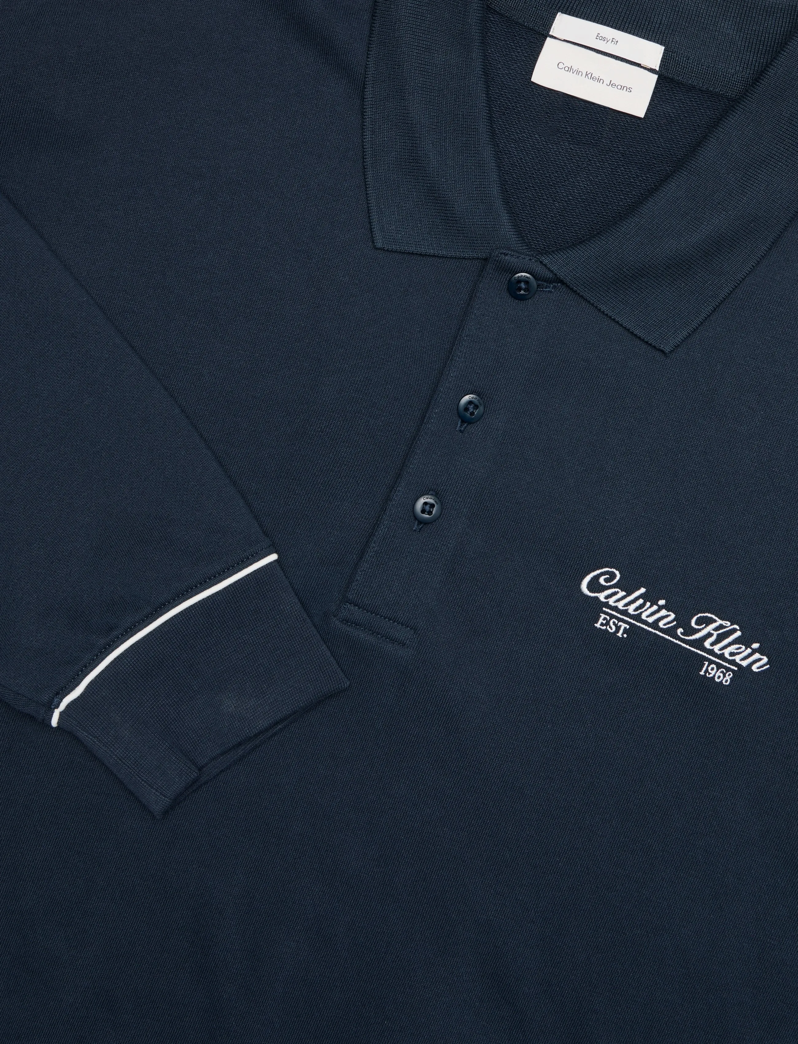 Calvin Klein Jeans - LS 350GSM TERRY PIPED POLO SWEAT - dark sapphire - 2
