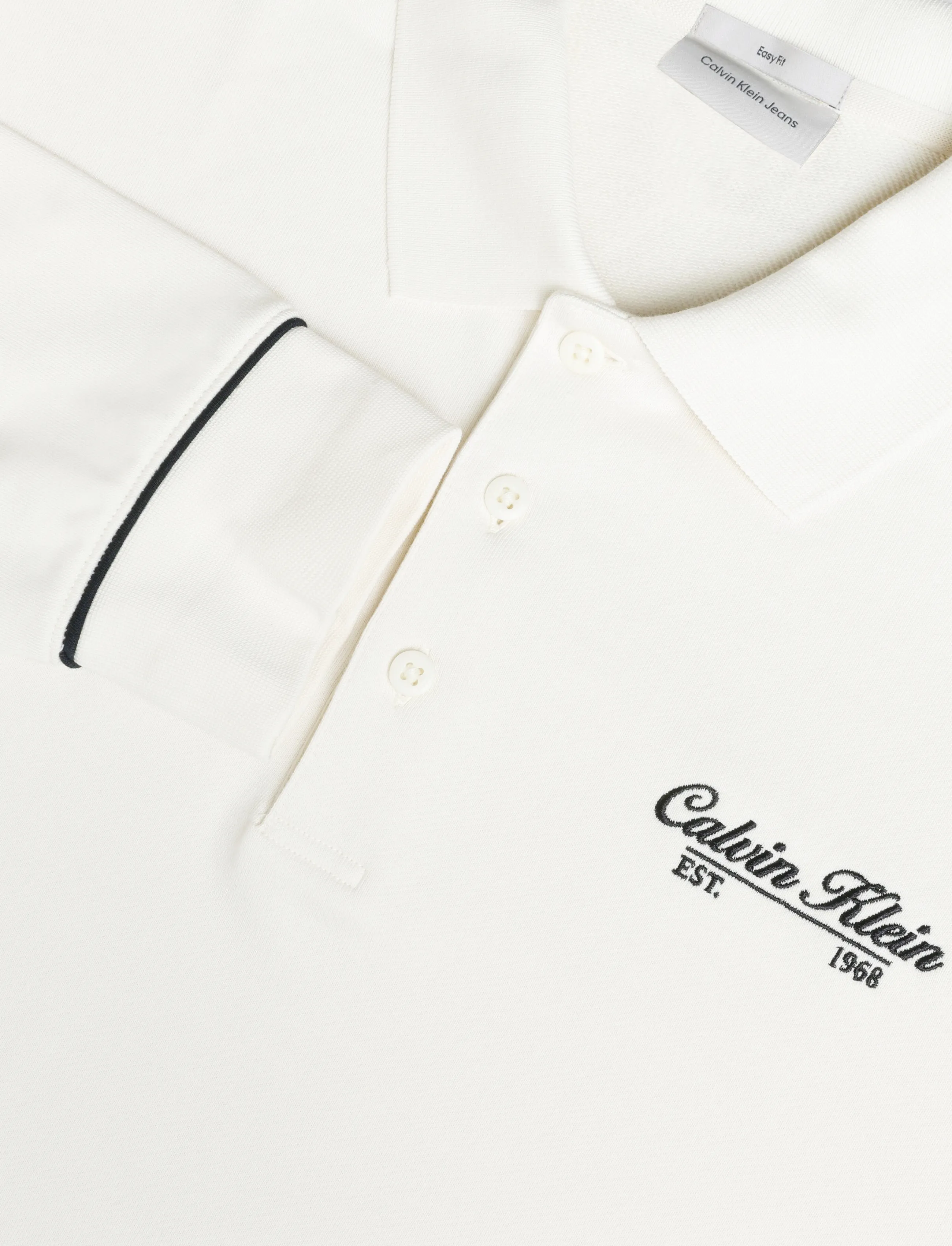 Calvin Klein Jeans - LS 350GSM TERRY PIPED POLO SWEAT - pikkade varrukatega polod - tofu - 2
