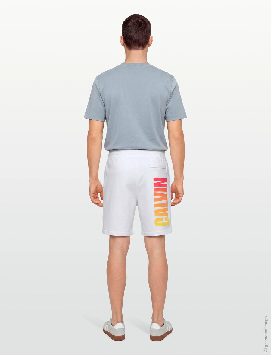 Calvin Klein Jeans - 350TERRY CALVIN PRIDE SHORT - sweatshorts - bright white - 4