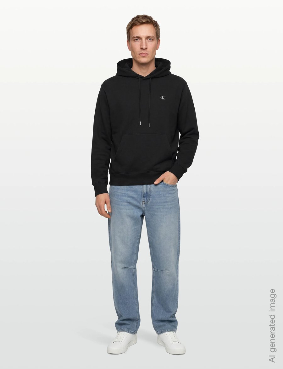 Calvin Klein Jeans - LS EZ PREMIUM TRRY MONOGRAM HDIE - kapuzenpullover - black - 0