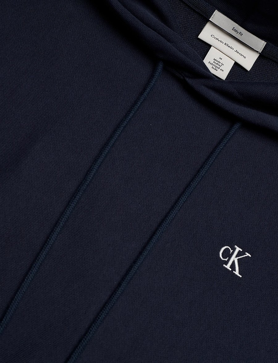 Calvin Klein Jeans - LS EZ PREMIUM TRRY MONOGRAM HDIE - bluzy z kapturem - dark sapphire - 5