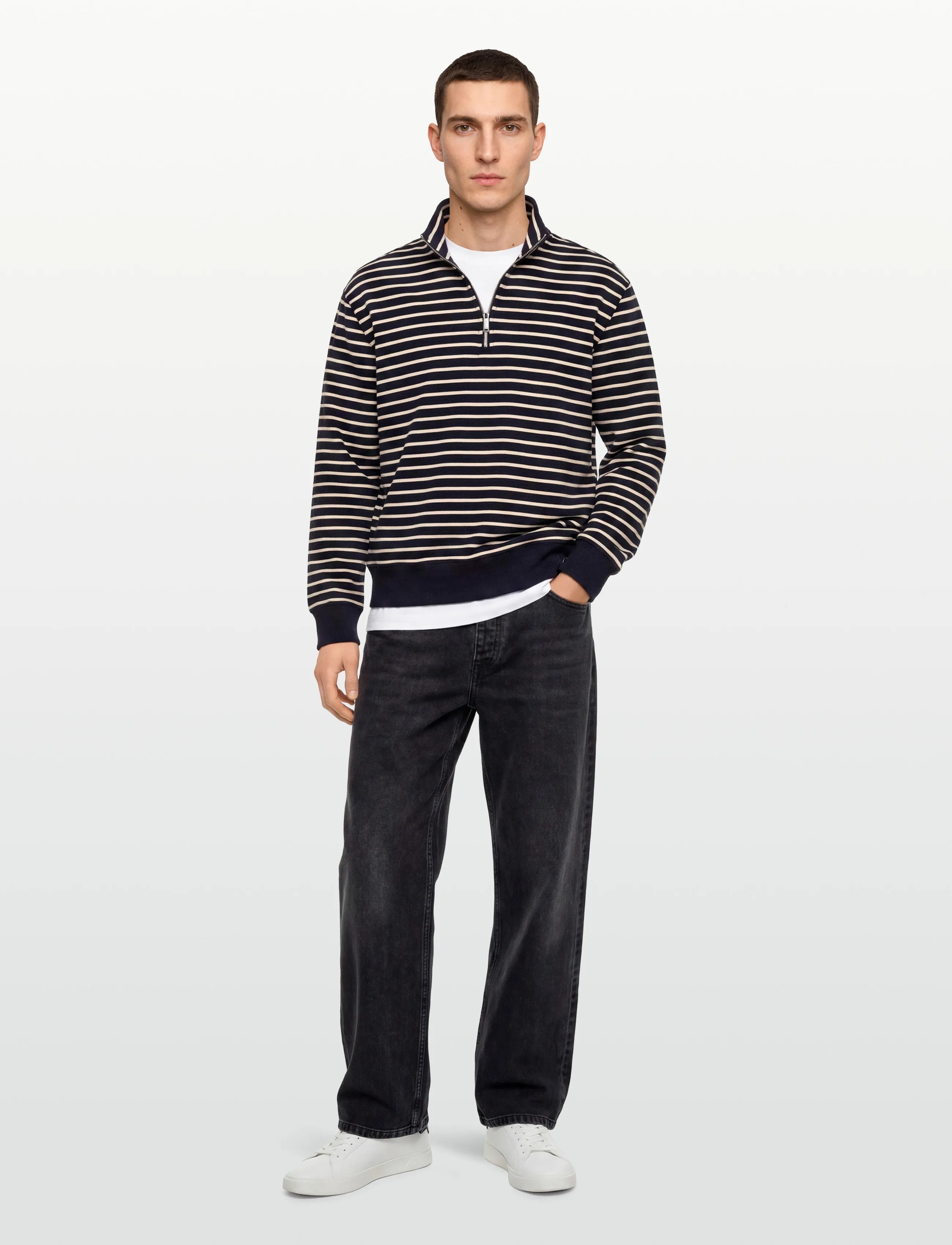 Calvin Klein Jeans LS EZ STRIP PREMTERY QTR ZIP - Shop by style - DARK SAPPHIRE / navy