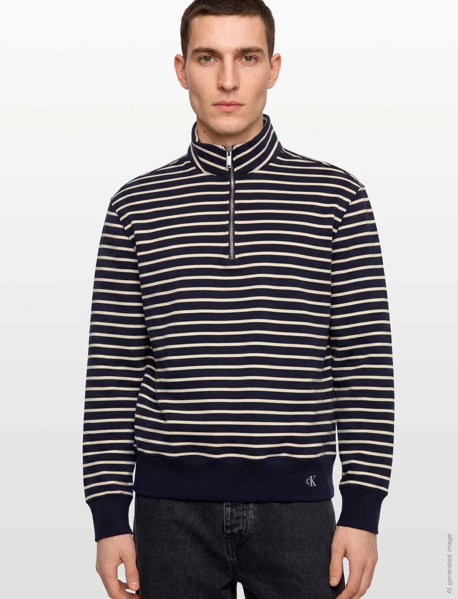 Calvin Klein Jeans - LS EZ STRIP PREMTERY QTR ZIP - shop efter stil - dark sapphire - 5