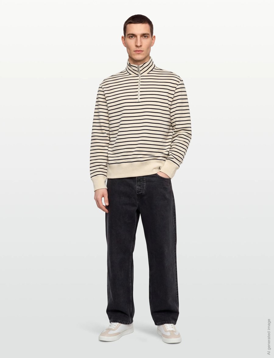 Calvin Klein Jeans - LS EZ STRIP PREMTERY QTR ZIP - shop by style - tofu - 0