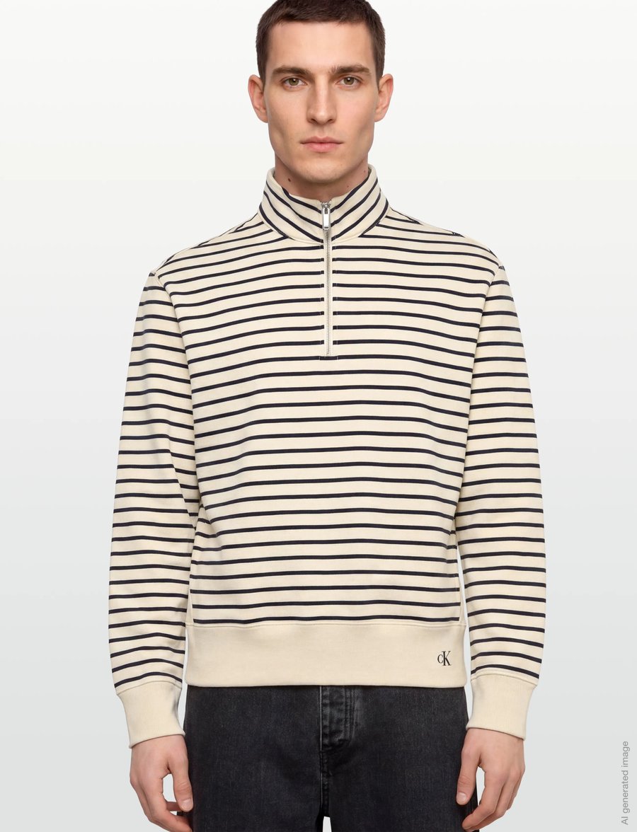 Calvin Klein Jeans - LS EZ STRIP PREMTERY QTR ZIP - shop by style - tofu - 5