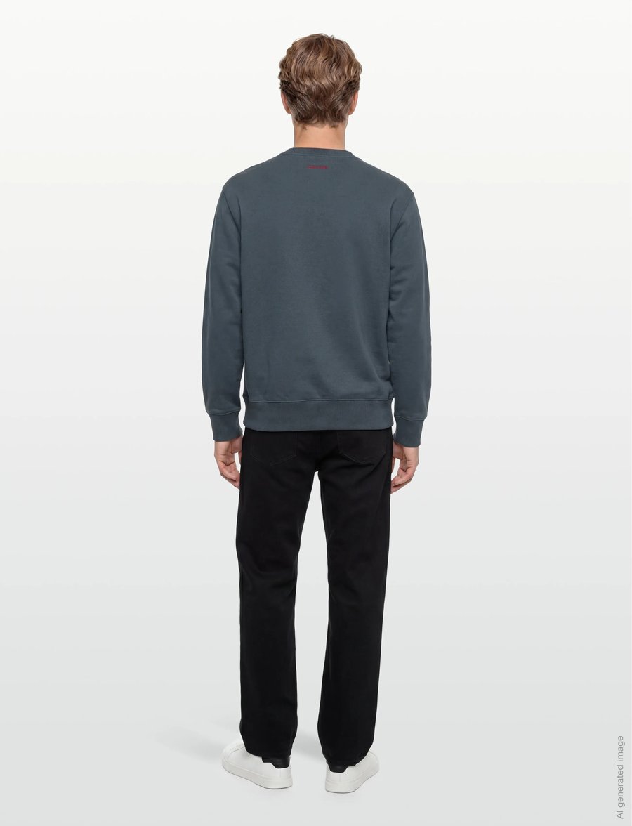 Calvin Klein Jeans - LS PREMIUM TERRY GRPH CREWNECK - nach stil kaufen - dark slate - 4