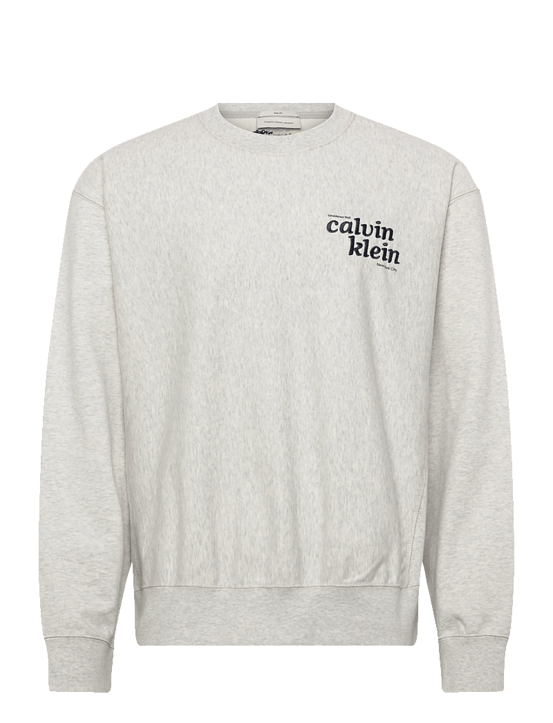 Calvin Klein Jeans - LS PREMIUM TERRY GRPH CREWNECK - shop efter stil - snowy heather - 0