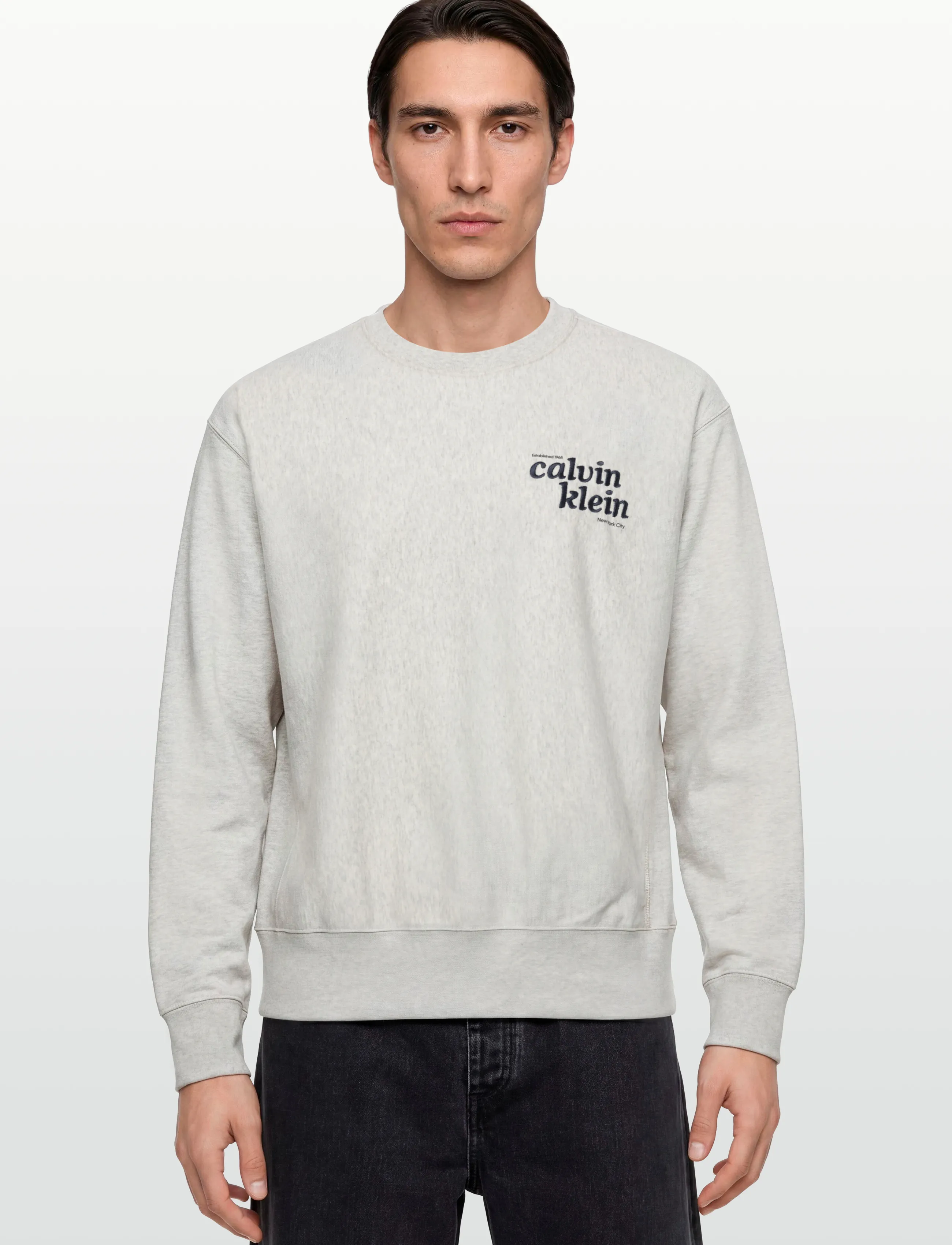 Calvin Klein Jeans - LS PREMIUM TERRY GRPH CREWNECK - nach stil kaufen - snowy heather - 3