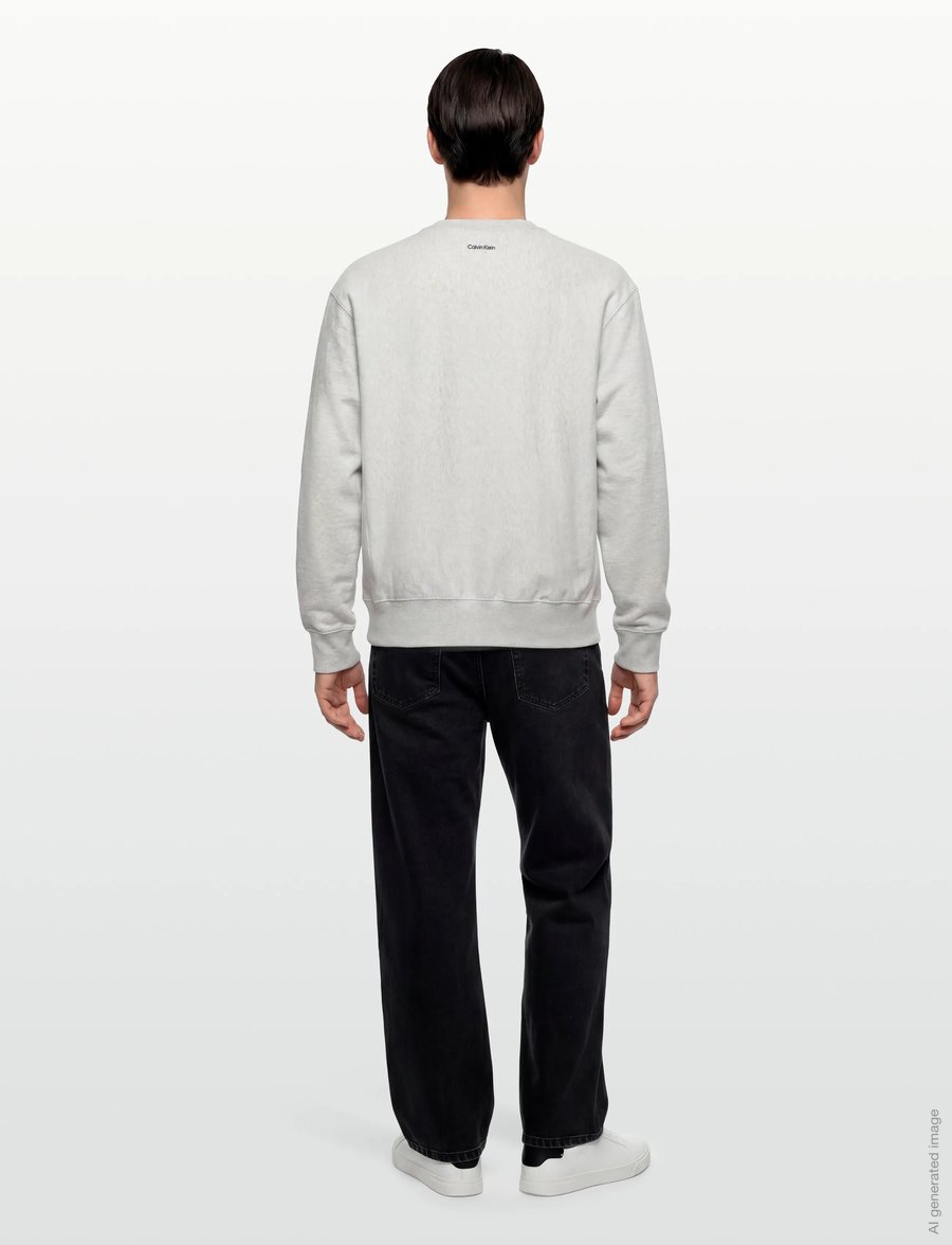 Calvin Klein Jeans - LS PREMIUM TERRY GRPH CREWNECK - nach stil kaufen - snowy heather - 4