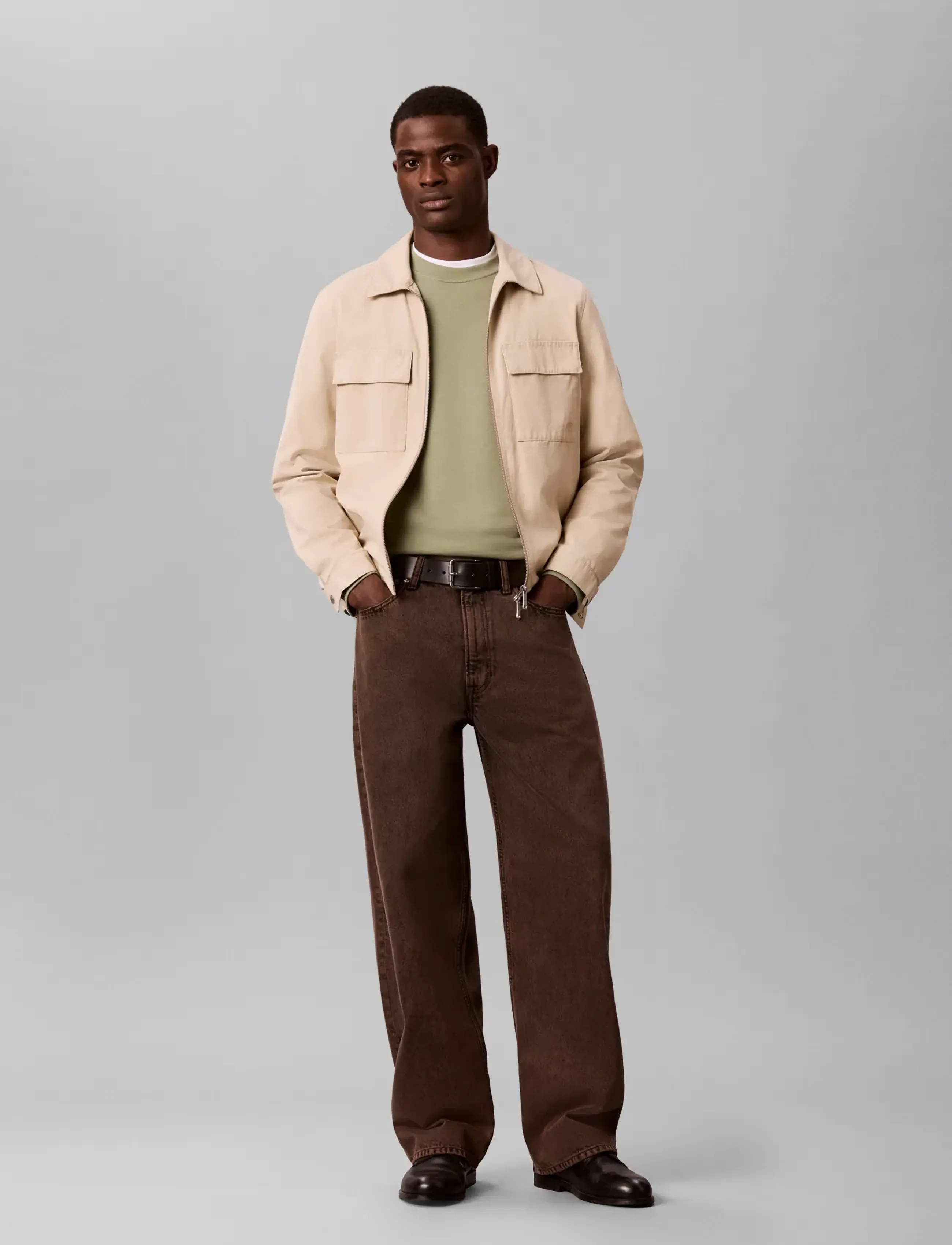 Calvin Klein Jeans - CL LS 350TRRY WVN LBL CN SWTSHRT - premium-styles - oil green - 0