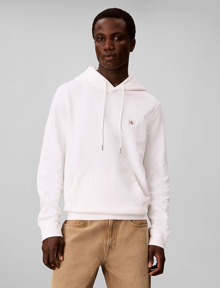 Calvin Klein Jeans - CL LS 350TERRY WVN LBL HOODIE - džemperiai su gobtuvu - bright white - 3