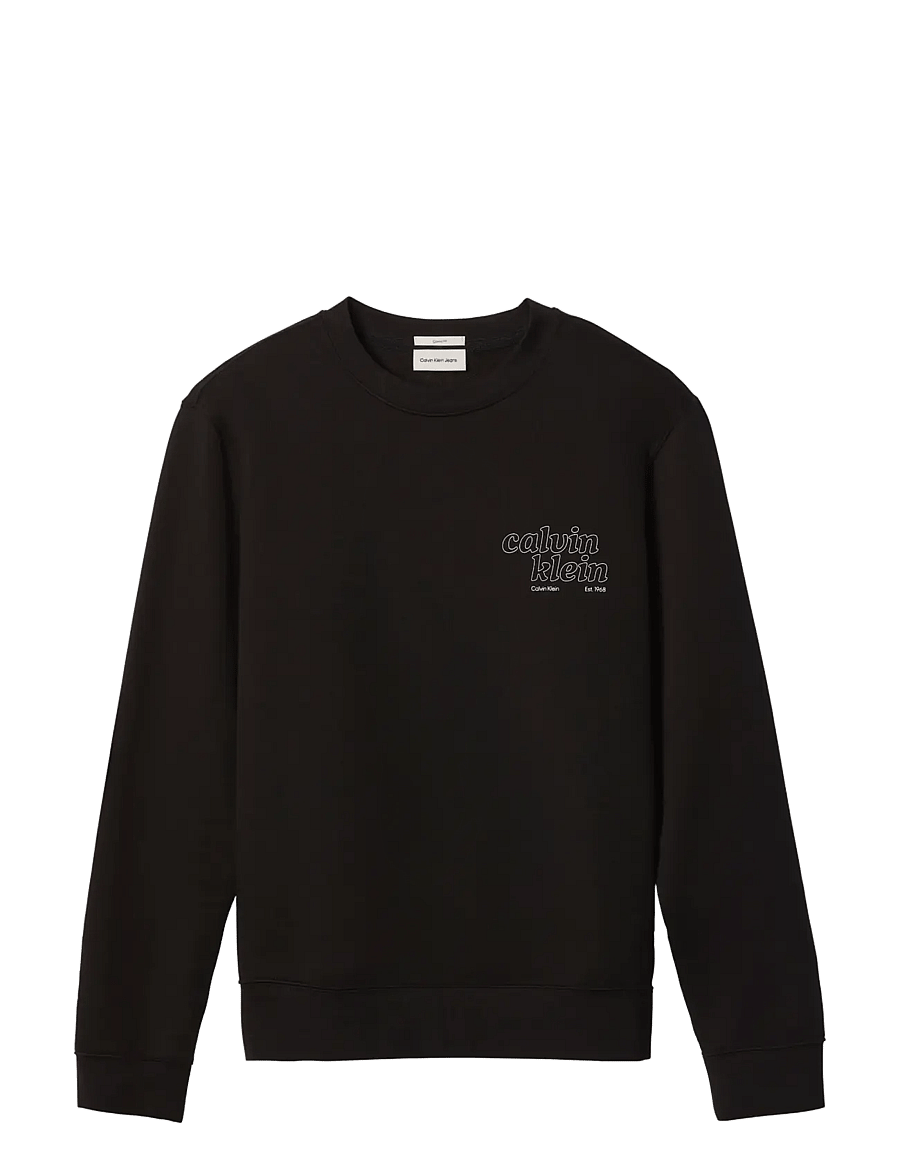 Calvin Klein Jeans - LS CL 350TERRY SZNL CALVIN CREW - sweatshirts - black - 1