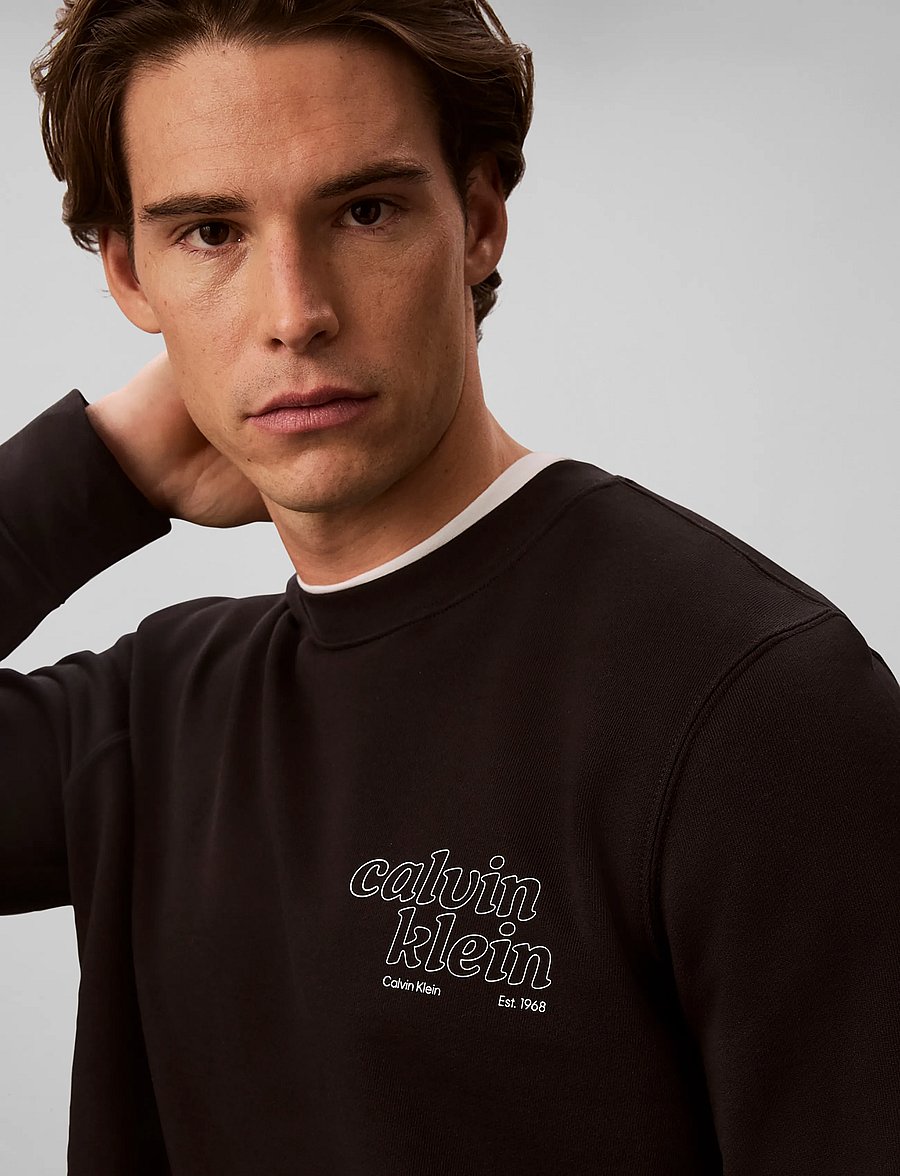Calvin Klein Jeans - LS CL 350TERRY SZNL CALVIN CREW - sweatshirts - black - 3