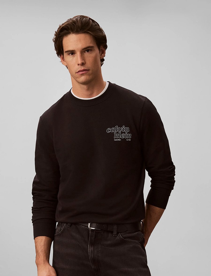 Calvin Klein Jeans - LS CL 350TERRY SZNL CALVIN CREW - sweatshirts - black - 4