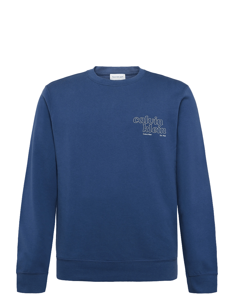 Calvin Klein Jeans - LS CL 350TERRY SZNL CALVIN CREW - shop efter stil - dark denim - 0