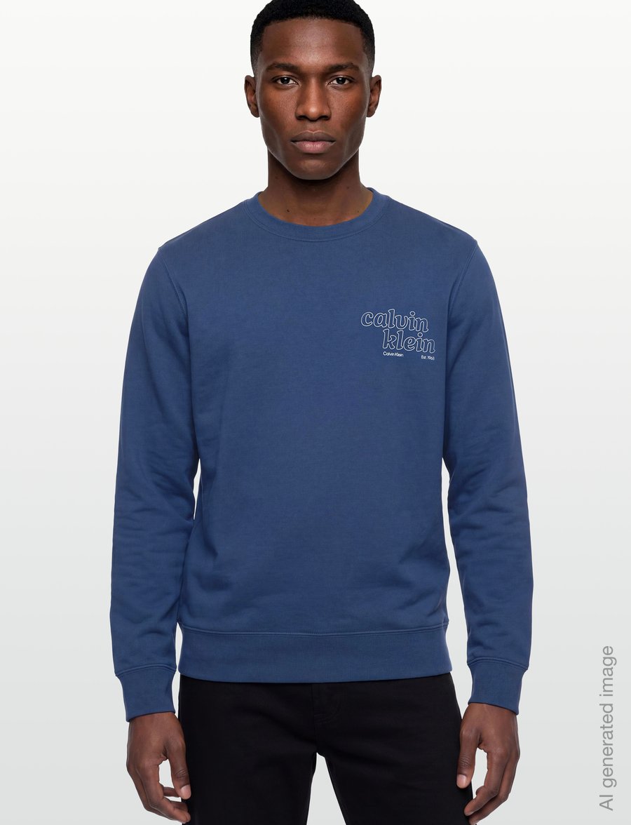 Calvin Klein Jeans - LS CL 350TERRY SZNL CALVIN CREW - sweatshirts - dark denim - 3