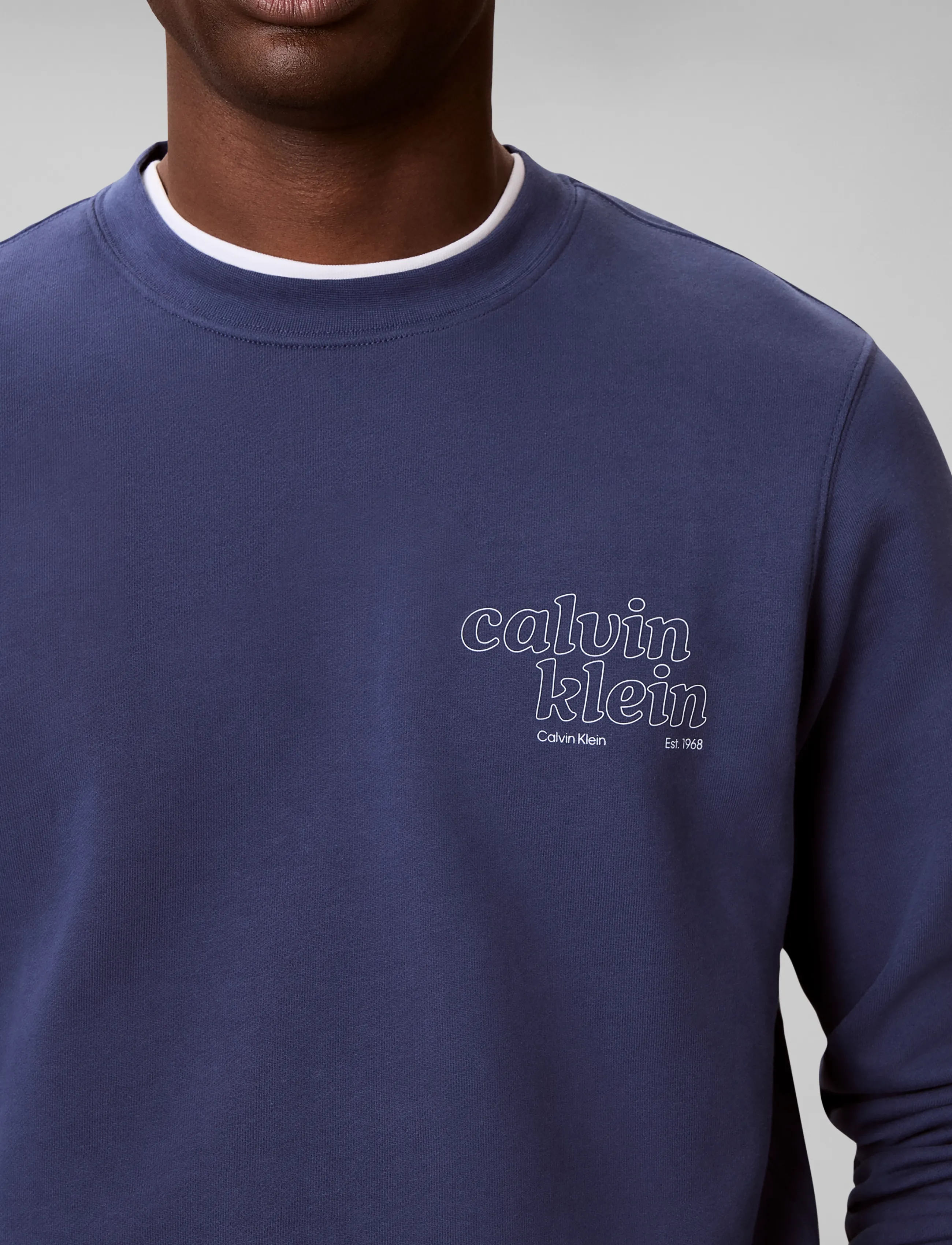 Calvin Klein Jeans - LS CL 350TERRY SZNL CALVIN CREW - premium-styles - dark denim - 5