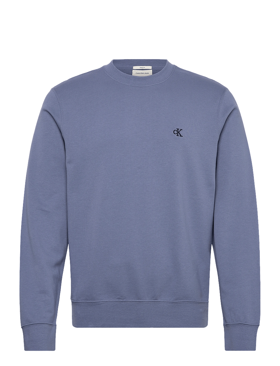 Calvin Klein Jeans - LS CL 350TERRY MONGRM CN SWTSHRT - shop efter stil - dusty sailor blue - 0